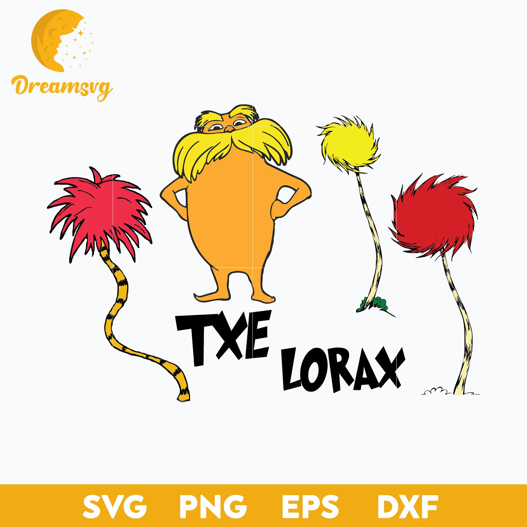 The LoRax Dr Seuss SVG PNG DXF EPS Digital File