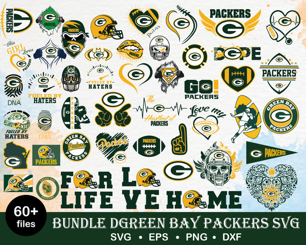 60+ Green Bay Packers bundle svg, Packers svg, Nfl svg, png, dxf, eps digital file