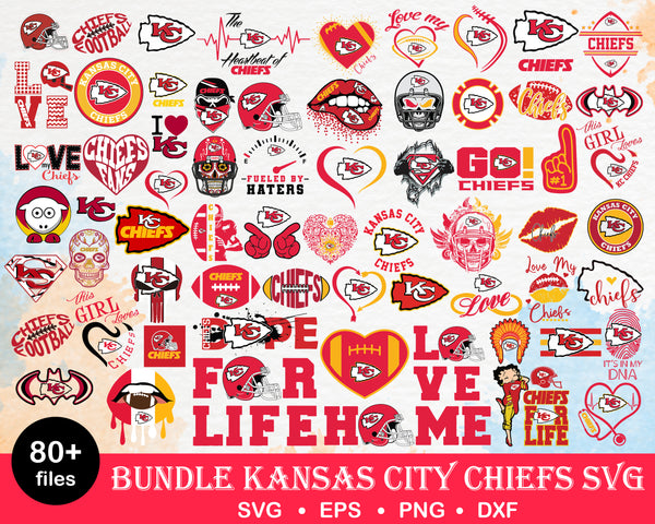 80+ Kansas City Chiefs bundle svg, Chiefs bundle svg, Nfl svg, png, dxf, eps digital file