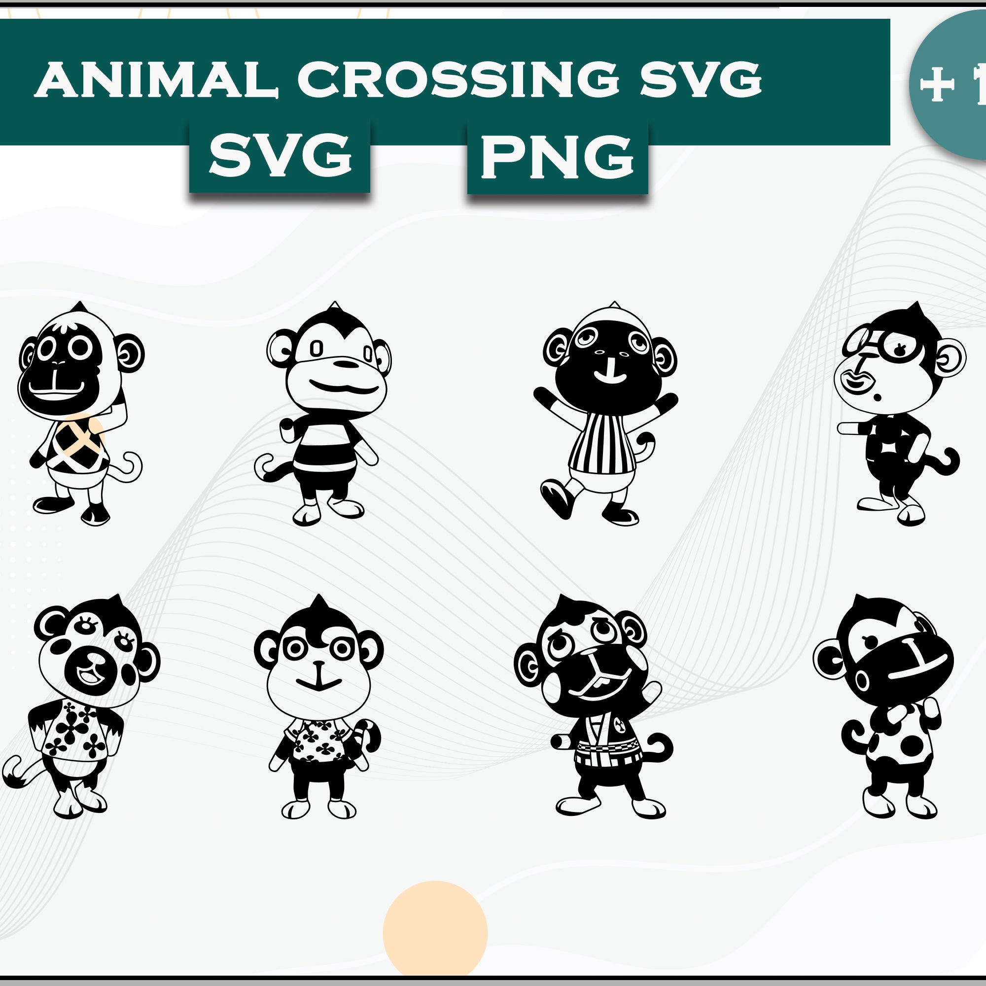 18+ Monkey Svg Bundle, Animal Crossing Svg Bundle, Animal Crossing Svg, Cartoon svg, png digital file