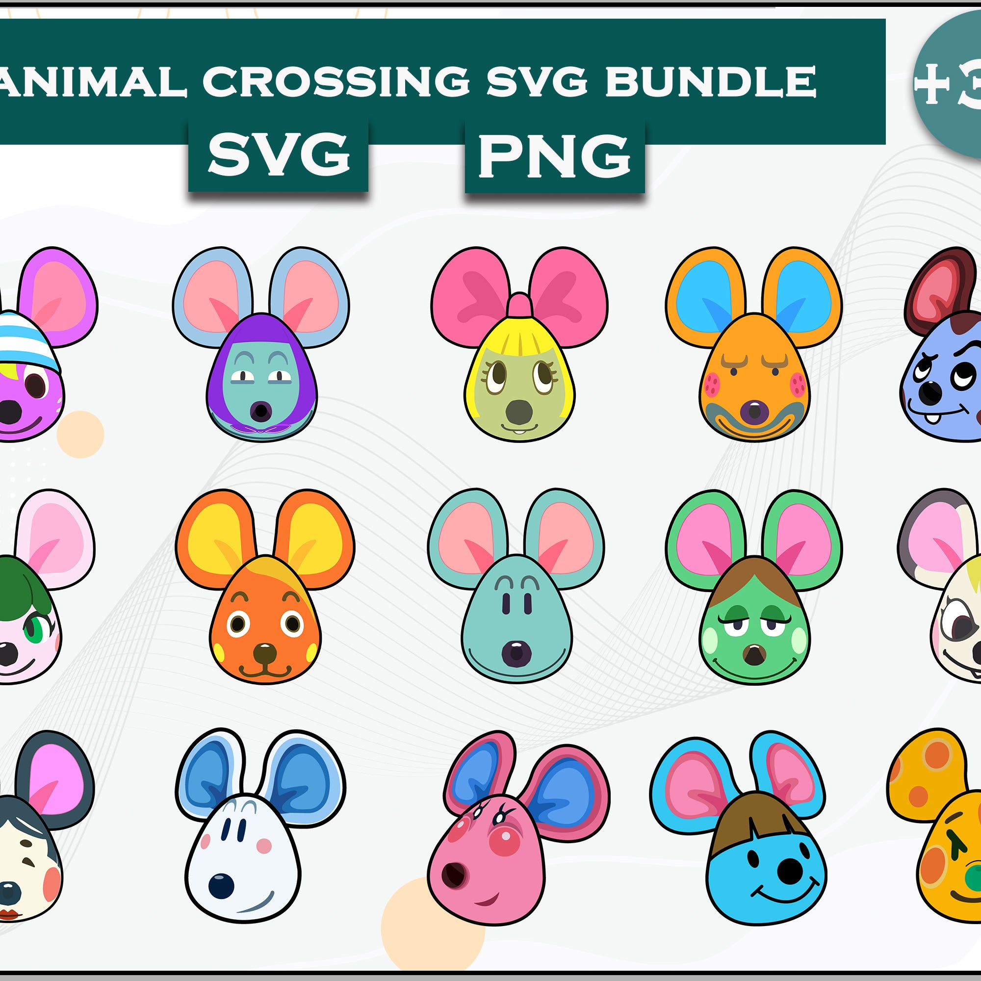 30+ Mouse Svg Bundle, Animal Crossing Svg Bundle, Animal Crossing Svg, Cartoon svg, png digital file