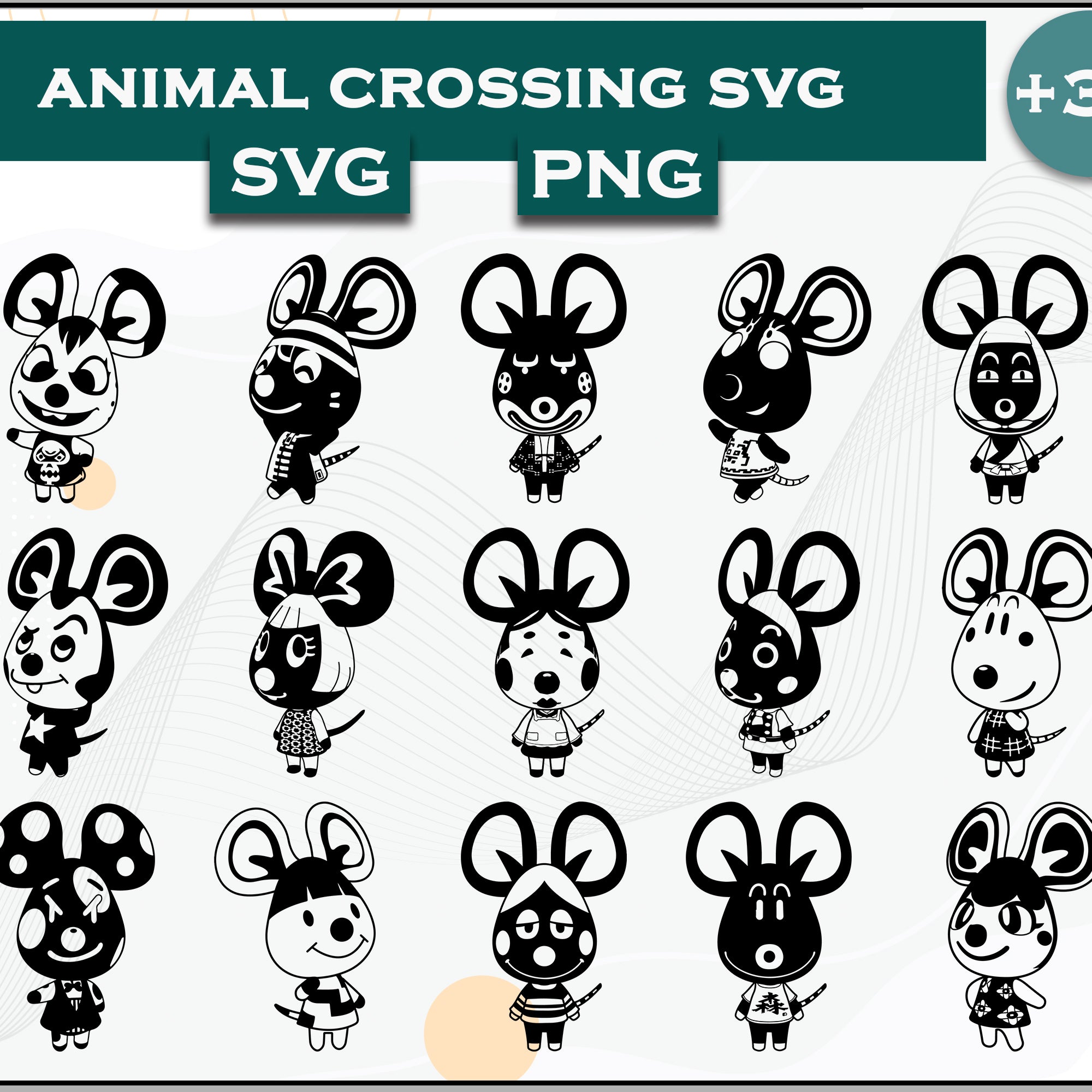 30+ Mouse Svg Bundle, Animal Crossing Svg Bundle, Animal Crossing Svg, Cartoon svg, png digital file