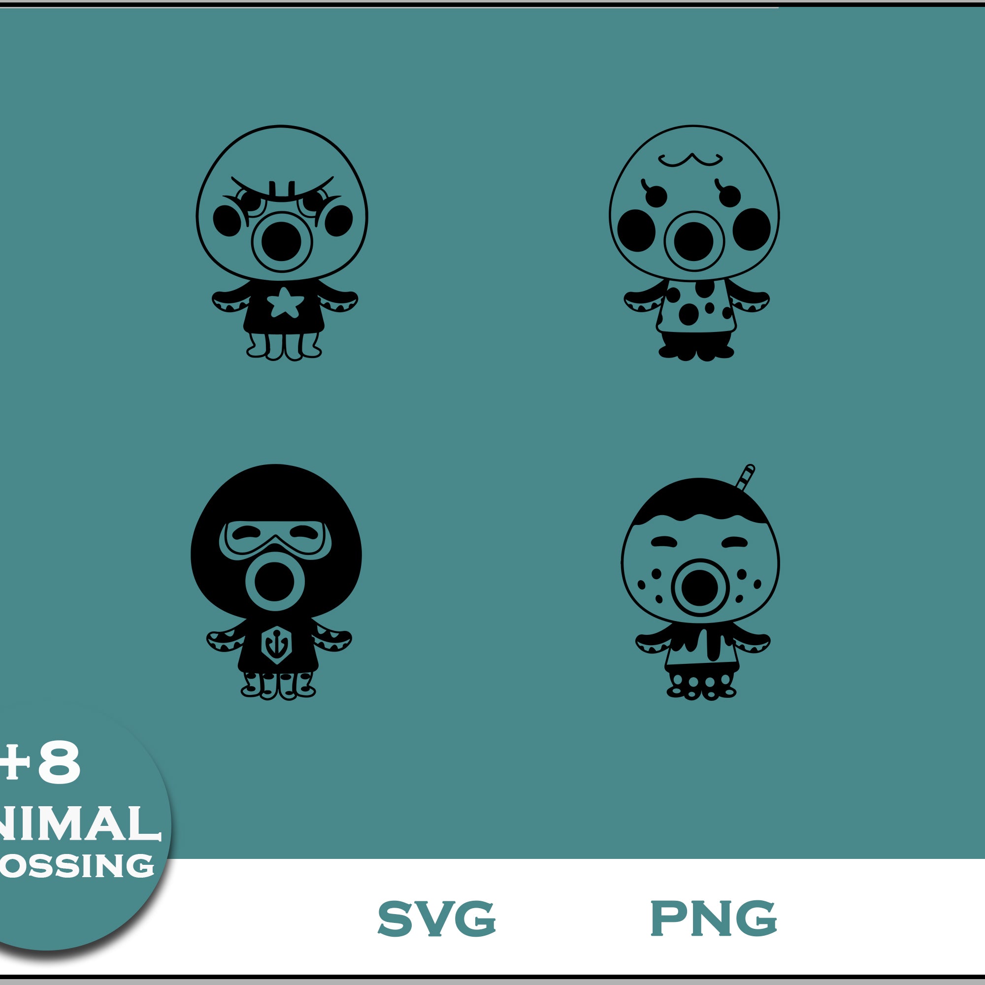8+ Octopus Svg Bundle, Animal Crossing Svg Bundle, Animal Crossing Svg, Cartoon svg, png digital file