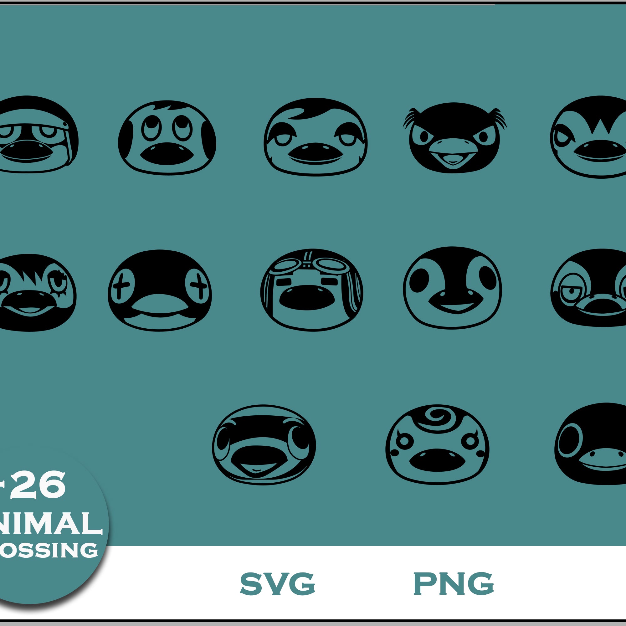 26+ Penguin Svg Bundle, Animal Crossing Svg Bundle, Animal Crossing Svg, Cartoon svg, png digital file