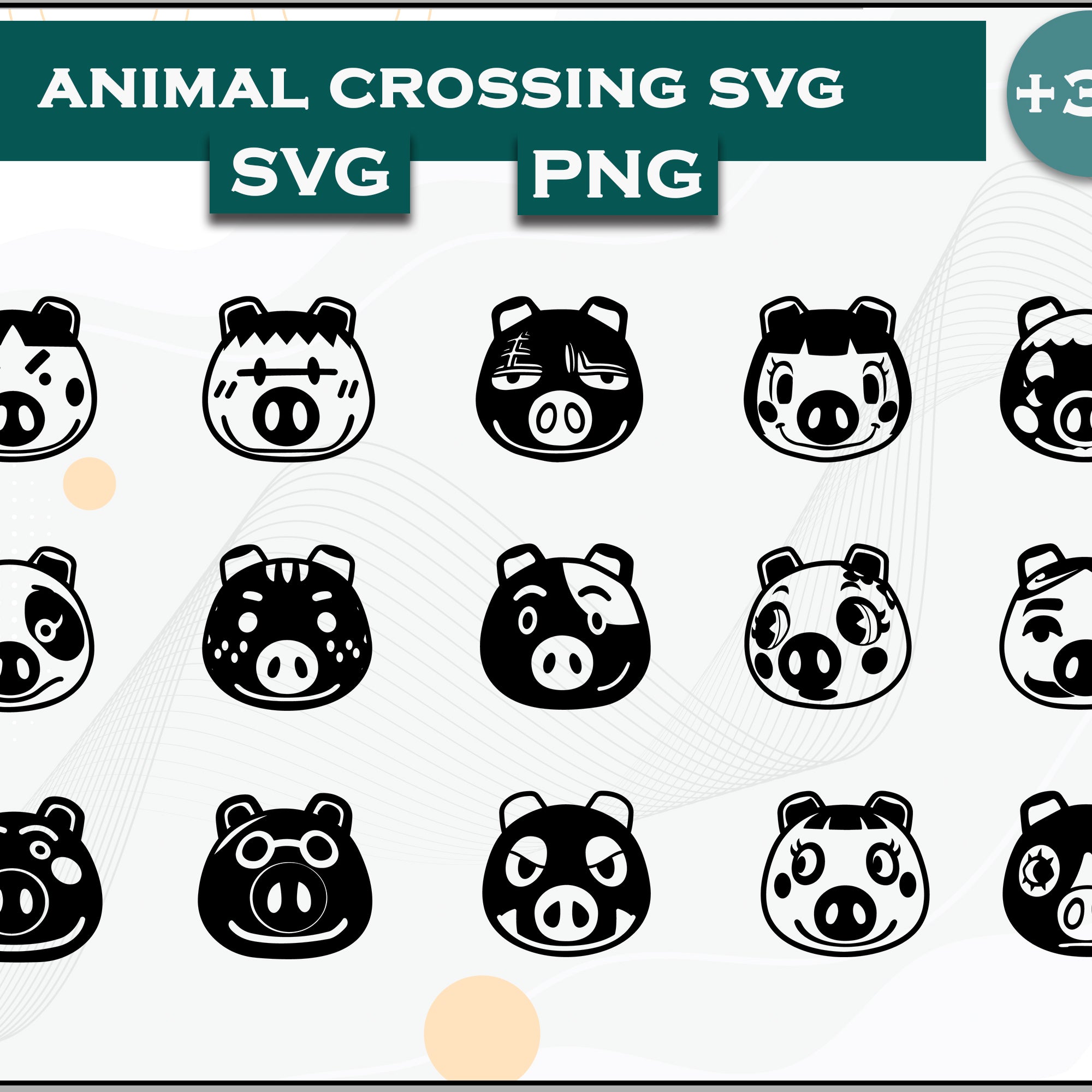 30+ Pigs Svg Bundle, Animal Crossing Svg Bundle, Animal Crossing Svg, Cartoon svg, png digital file
