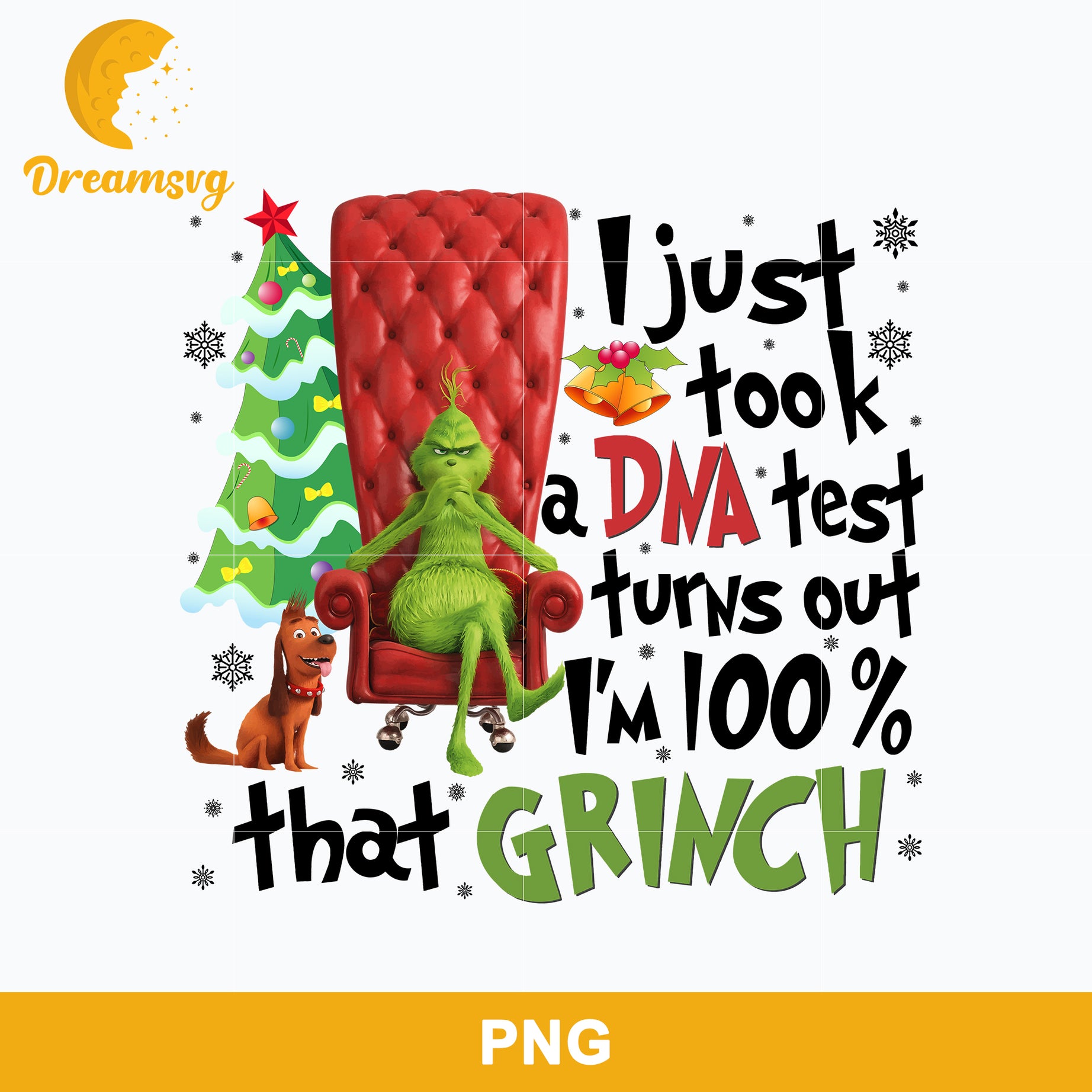 I Just Took DNA Test Turns Out I'm 100% That Grinch PNG, Christmas PNG