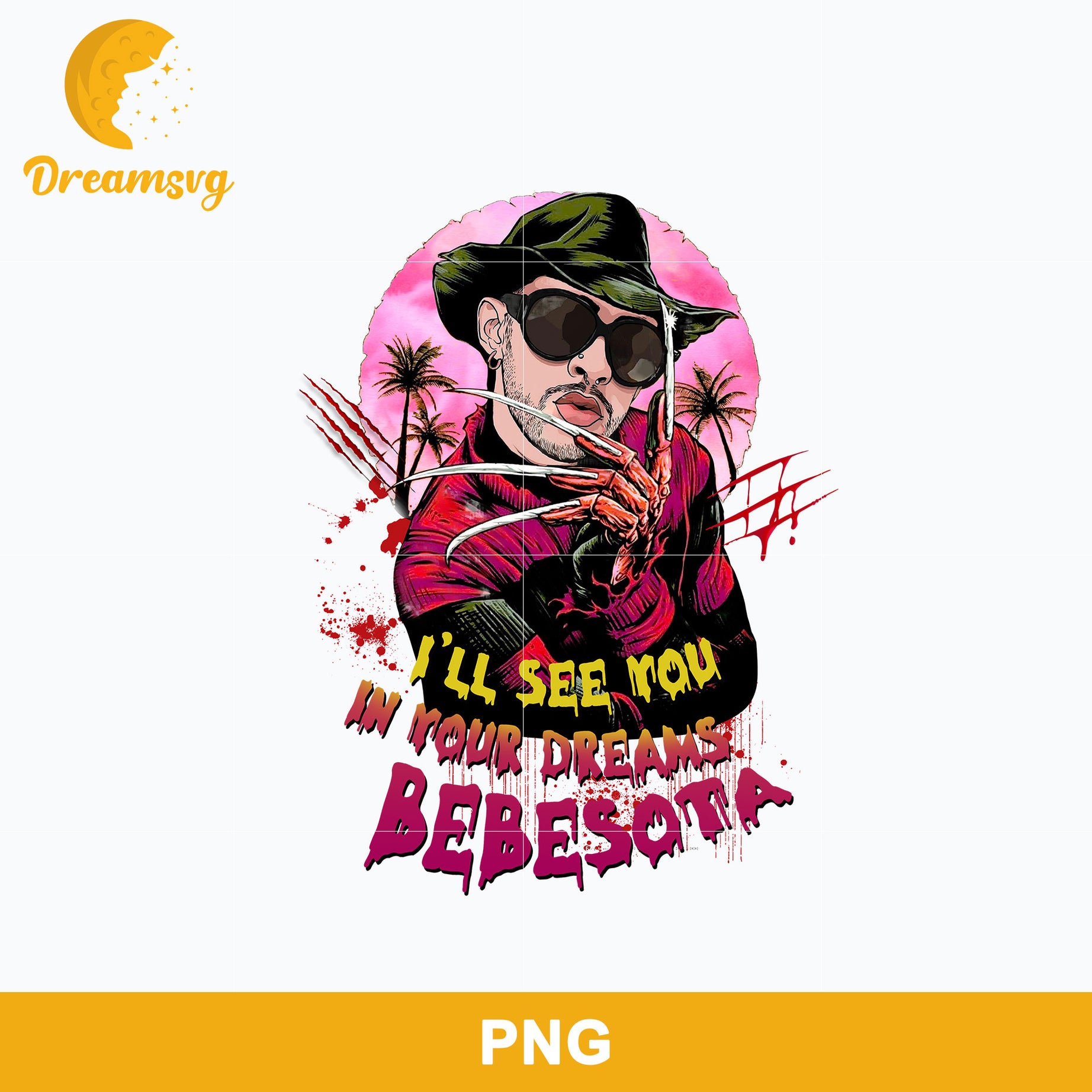 Bunny Freddy Krueger Png, I'll See You In Your Dreams Bebesota Png Digital file BHLW11