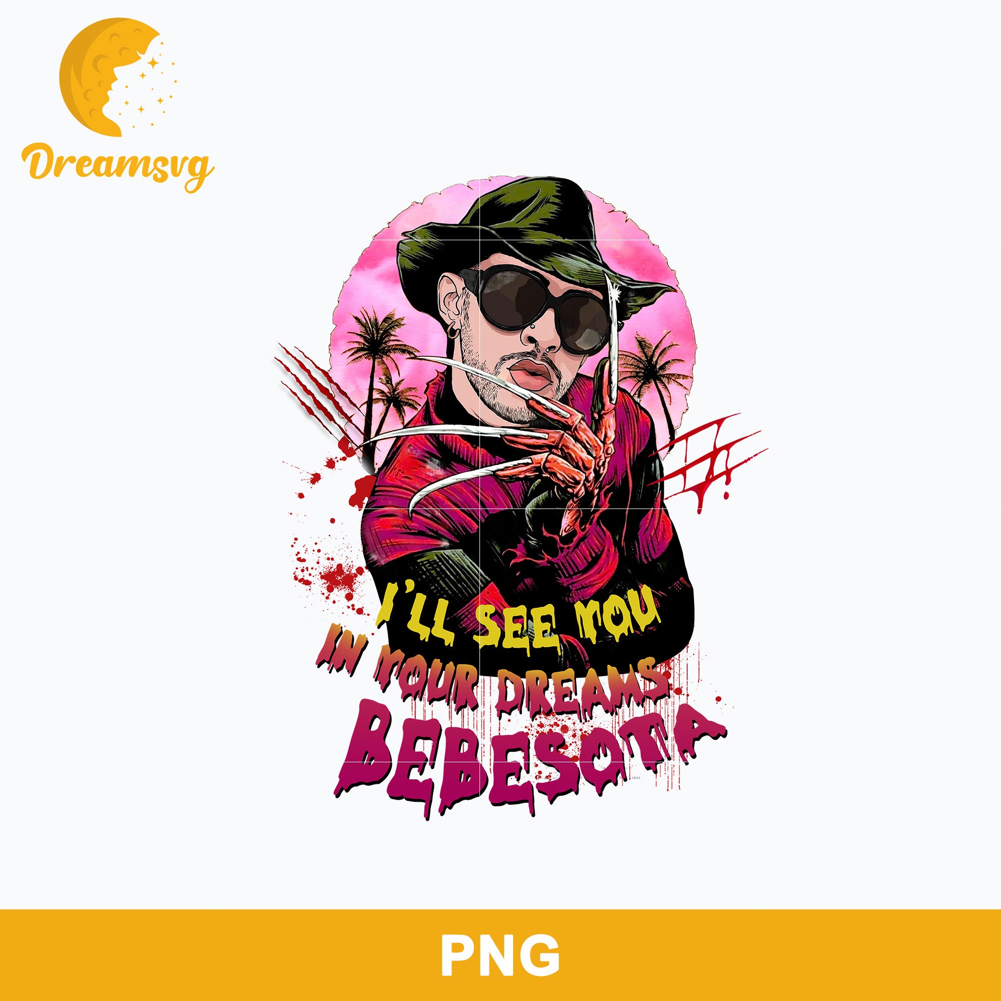 Bunny Freddy Krueger Png, I'll See You In Your Dreams Bebesota Png Digital file BHLW11