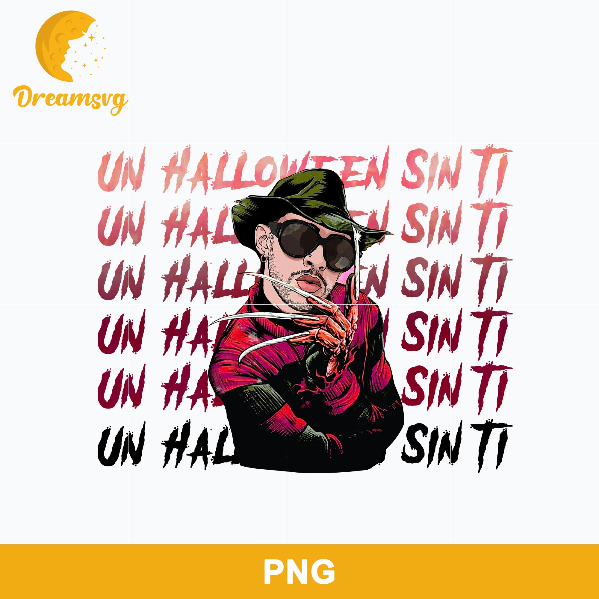 Bunny Freddy Krueger Halloween Png, Un Halloween Sin Ti Png Digital file BHLW14