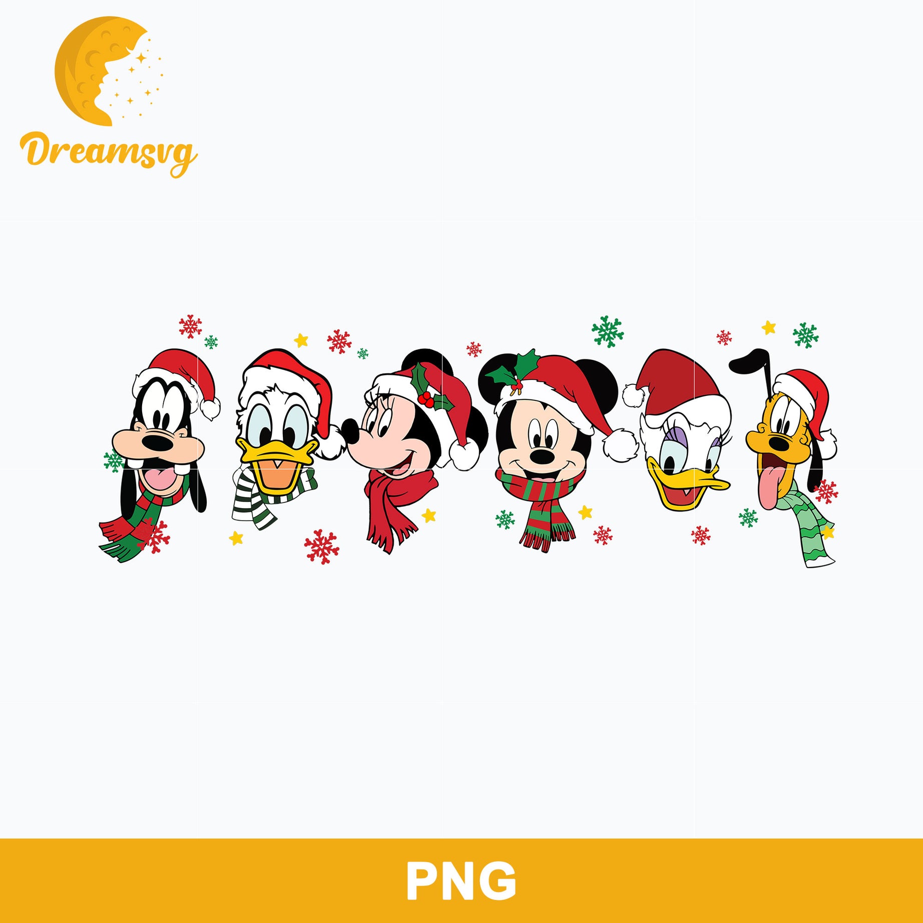 Mickey Mouse And Friends PNG, Mickey Christmas Christmas PNG Digital File.