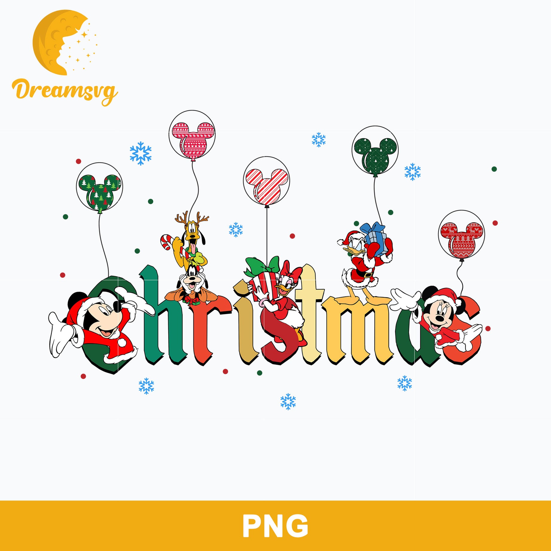 Christmas Disney Mickey Mouse PNG, Christmas PNG Digital File.
