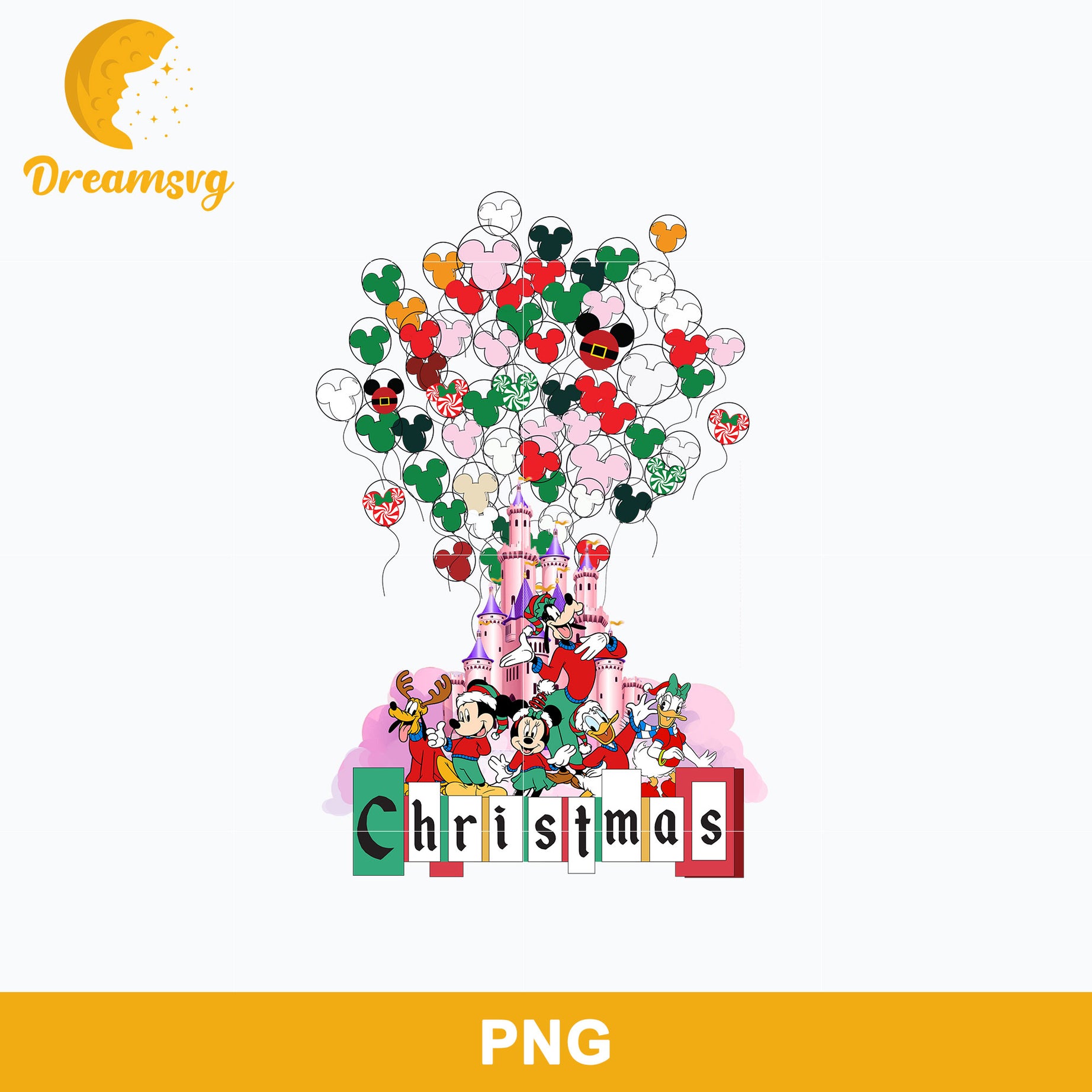 Balloon Mickey Mouse Merry Christmas PNG