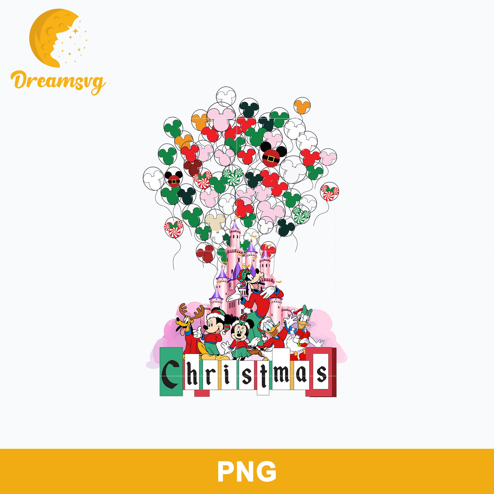 Balloon Mickey Mouse Merry Christmas PNG