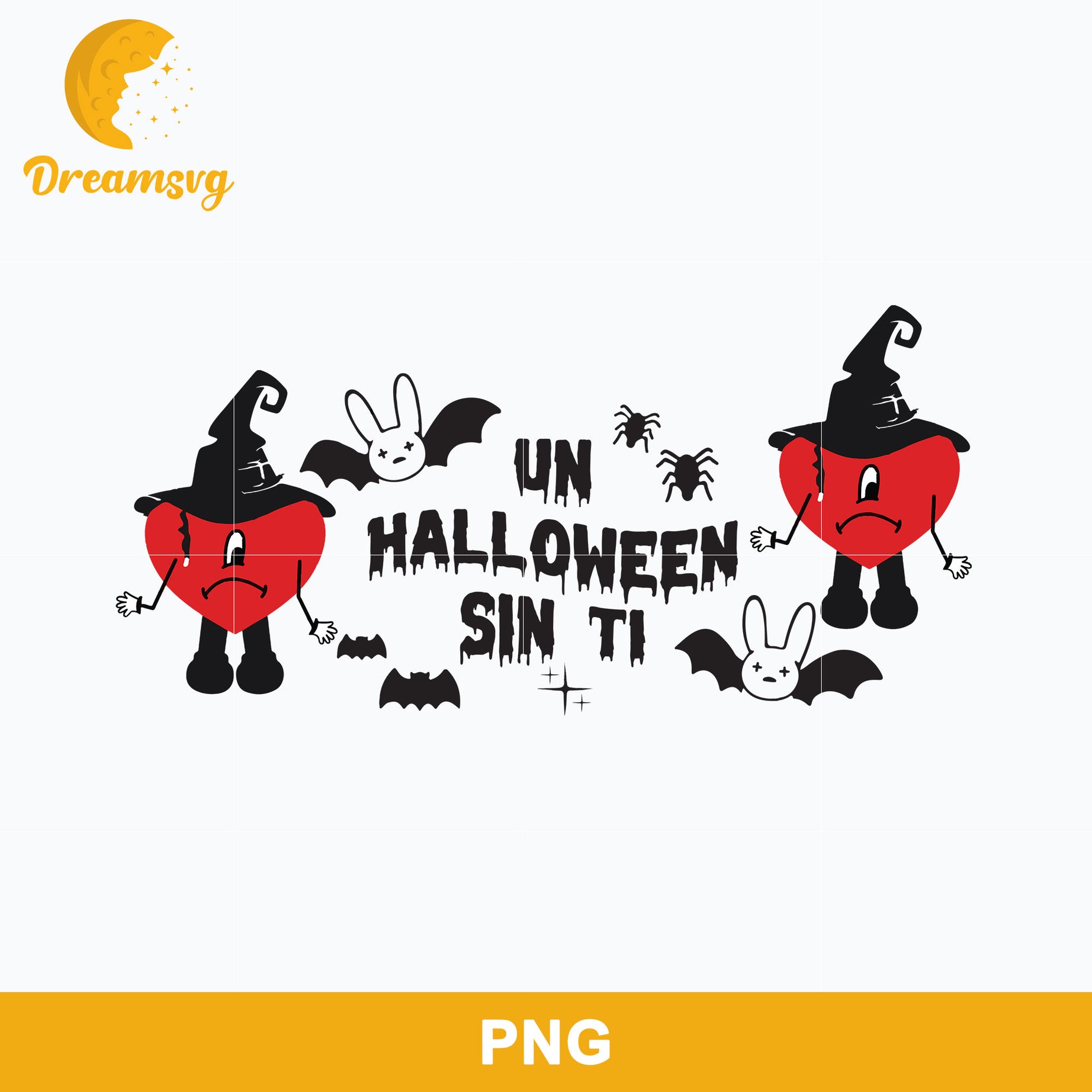 Bat Bunny Heart Halloween Png