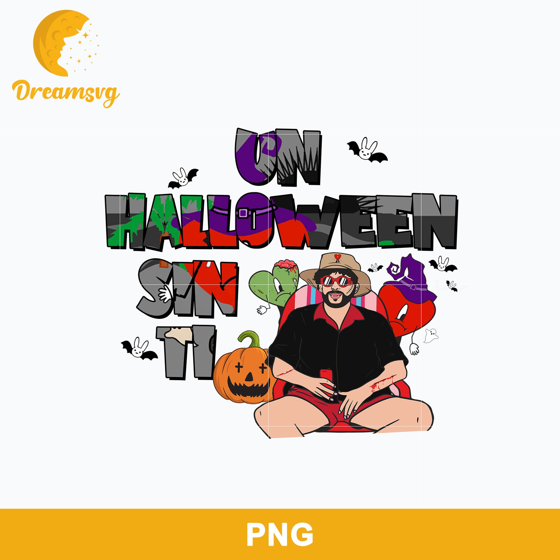Bad Bunny Pumkin Halloween Png