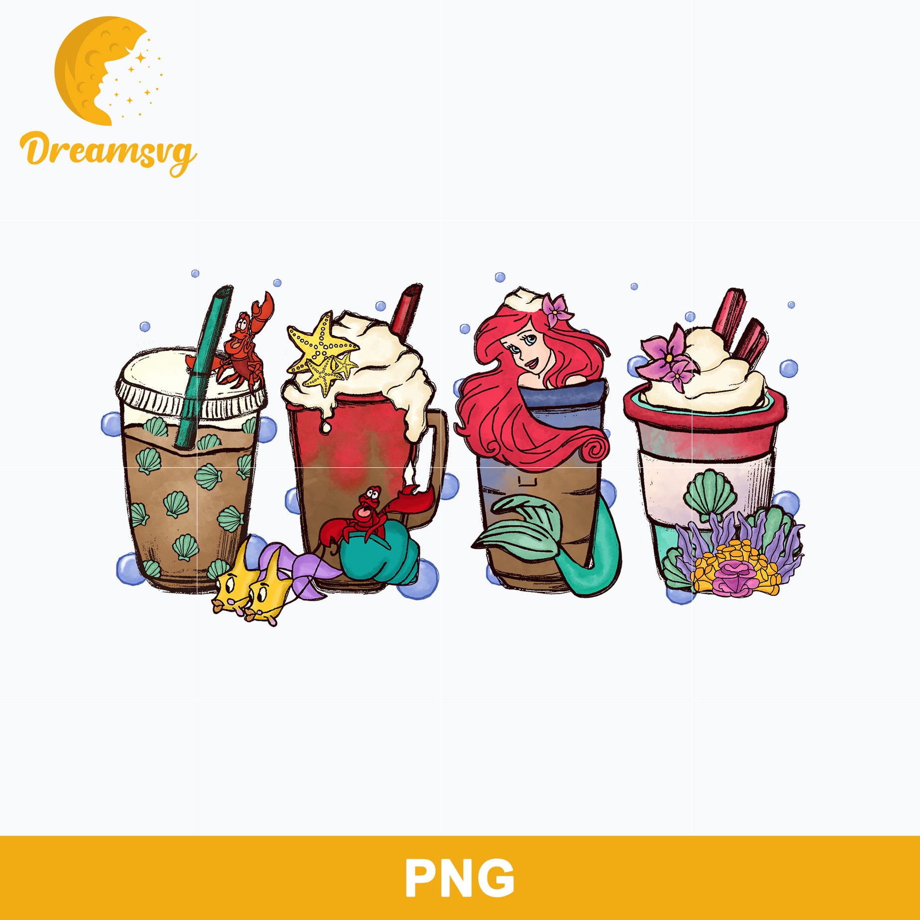 Princess Halloween Coffee Latte PNG, Princess Fall Coffee PNG, Disney Princess Halloween PNG
