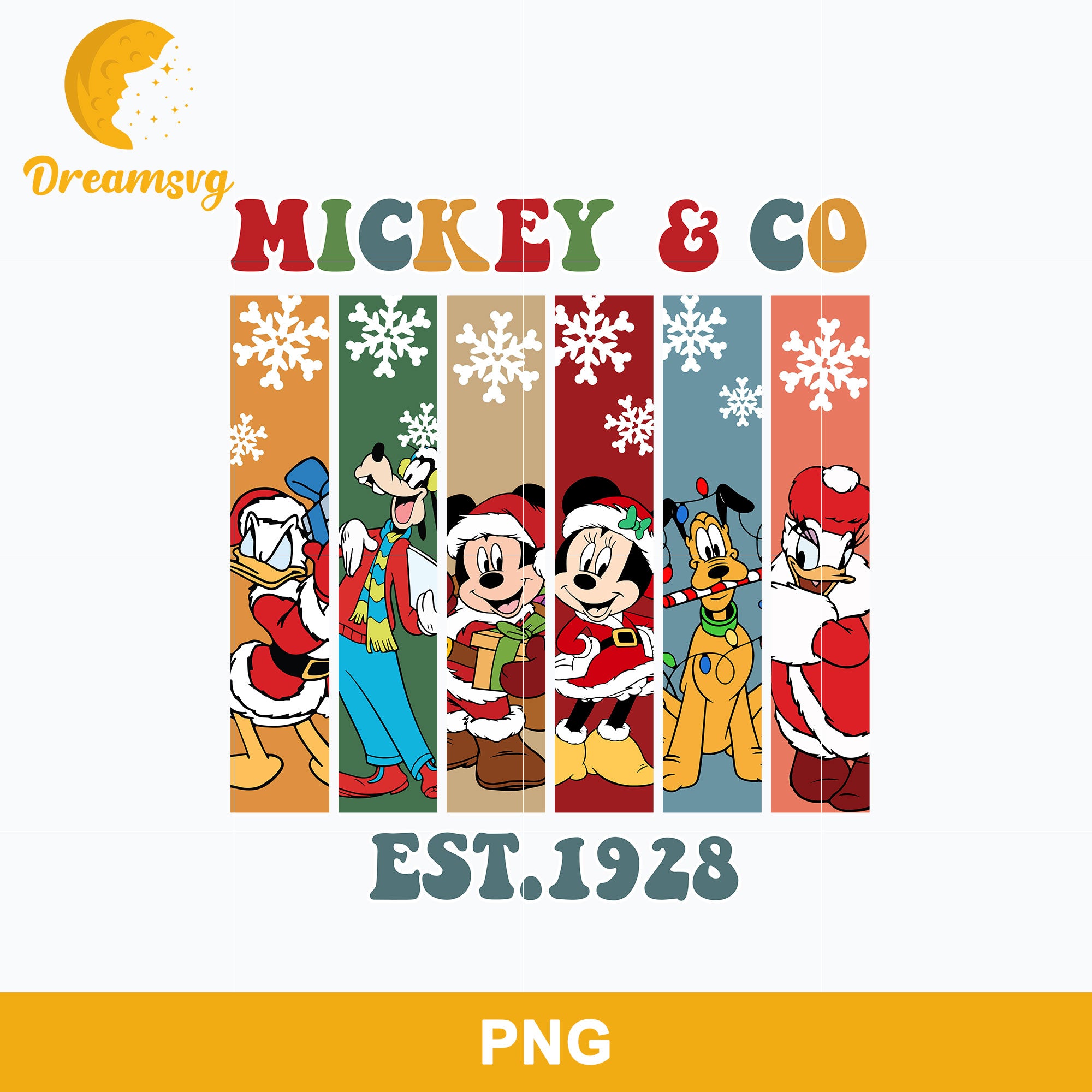 Mickey & Co Est.1928 PNG, Mickey & Co PNG, Christmas PNG.