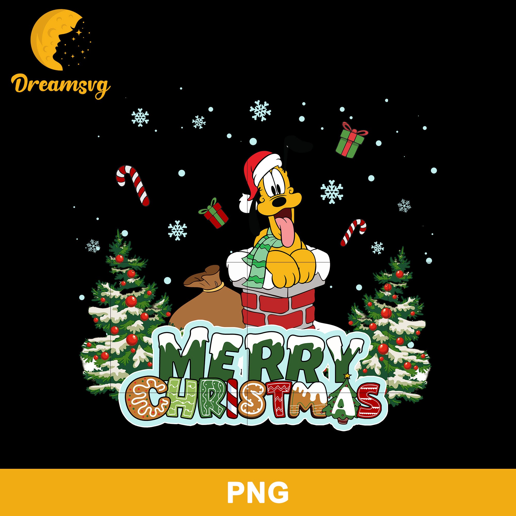 Pluto Santa Claus Christmas PNG, Disney Christmas PNG Digital File.