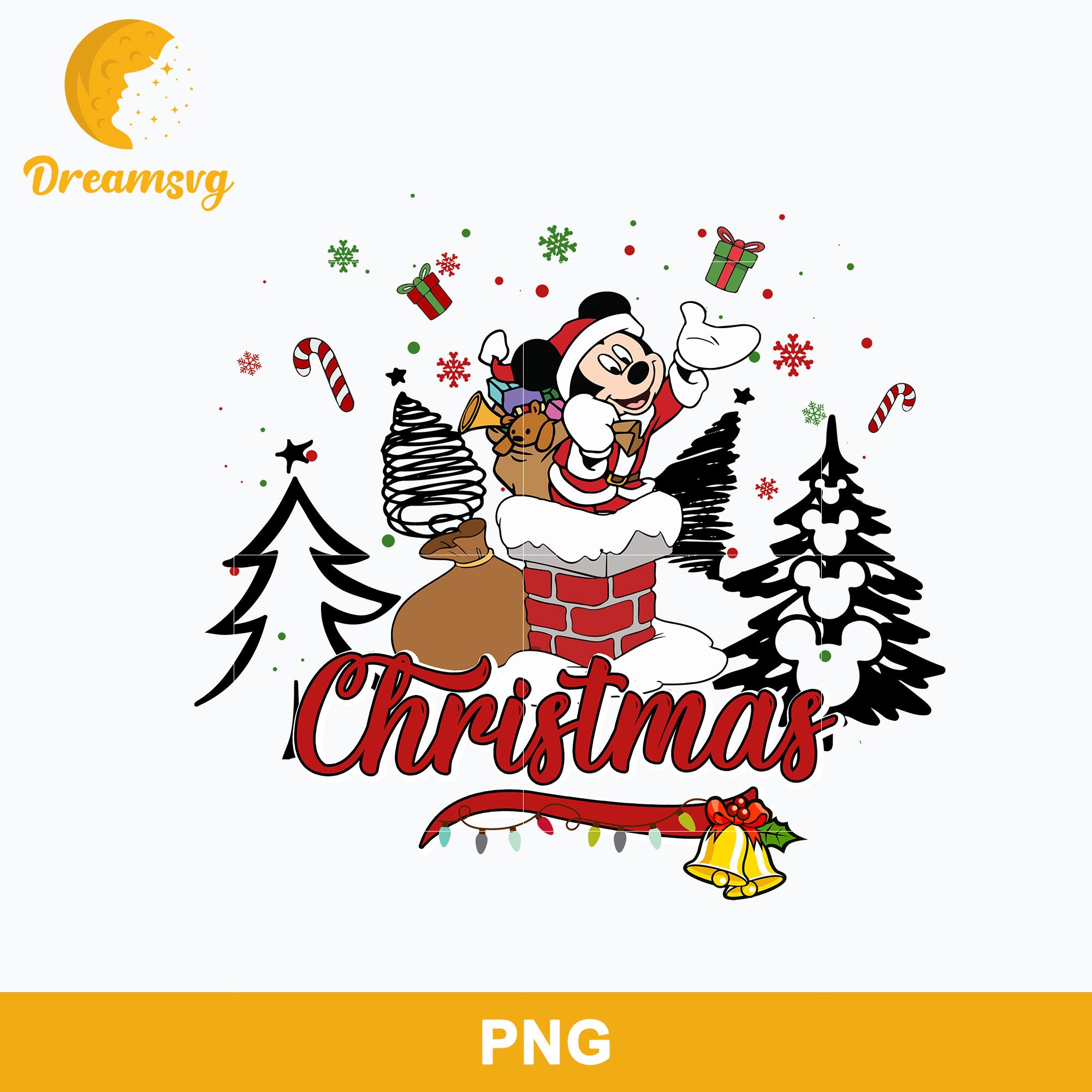 Mickey Mouse Christmas PNG, Disney Christmas PNG Digital File.