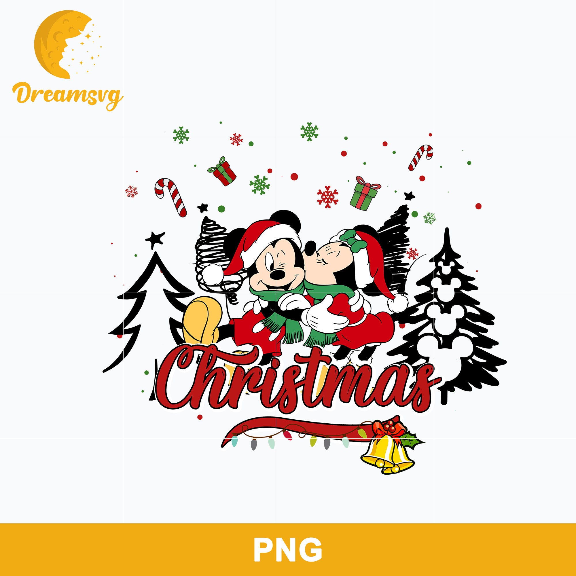 Mickey And Minnie Christmas PNG, Disney Christmas PNG Digital File.