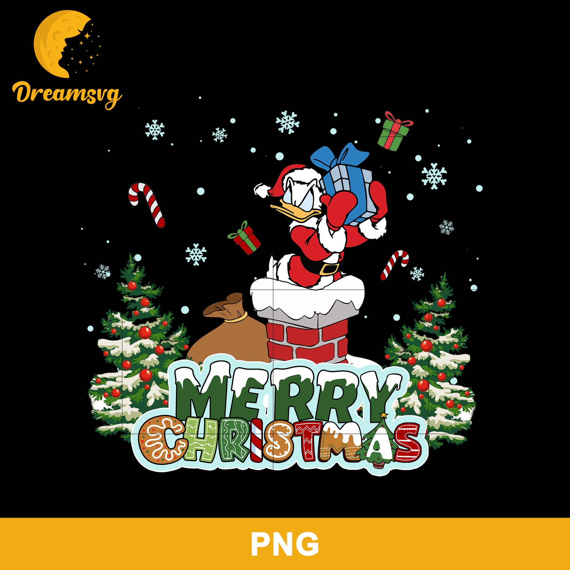 Donald Duck Santa Christmas PNG, Disney Christmas PNG Digital File