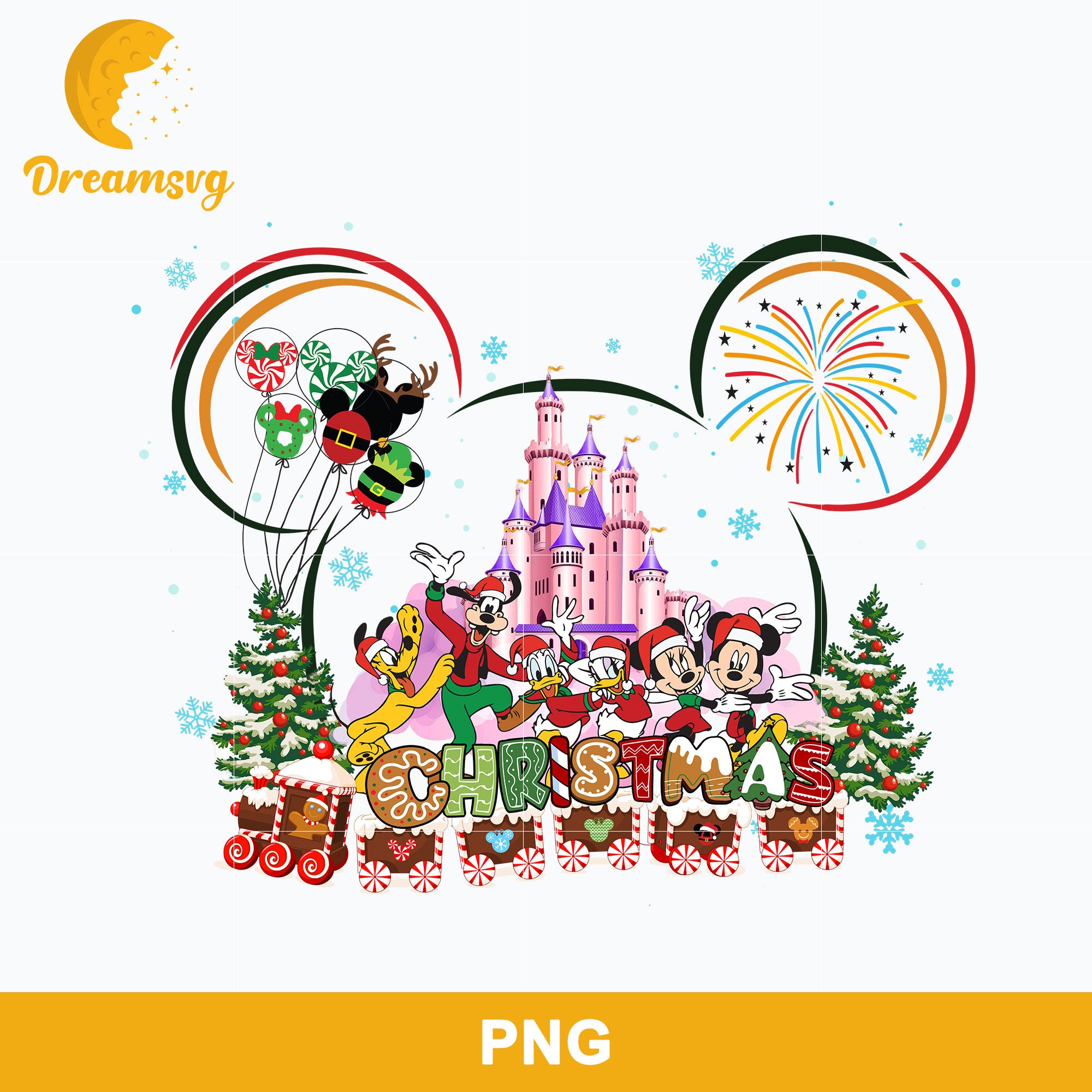 Disney Merry Christmas PNG, Christmas PNG Digital File.