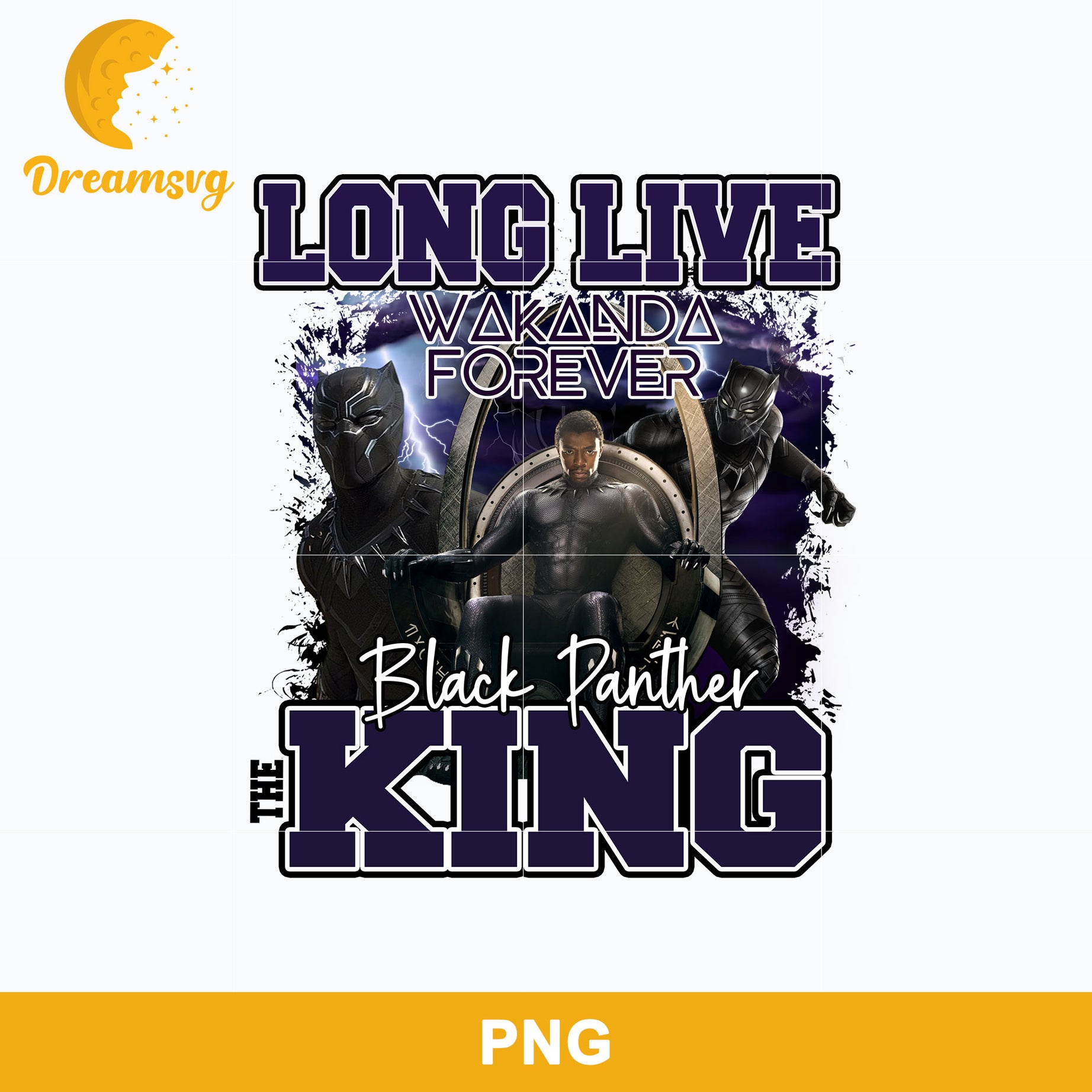 Long Time Wakanda Forever PNG, Black Panther The King PNG File