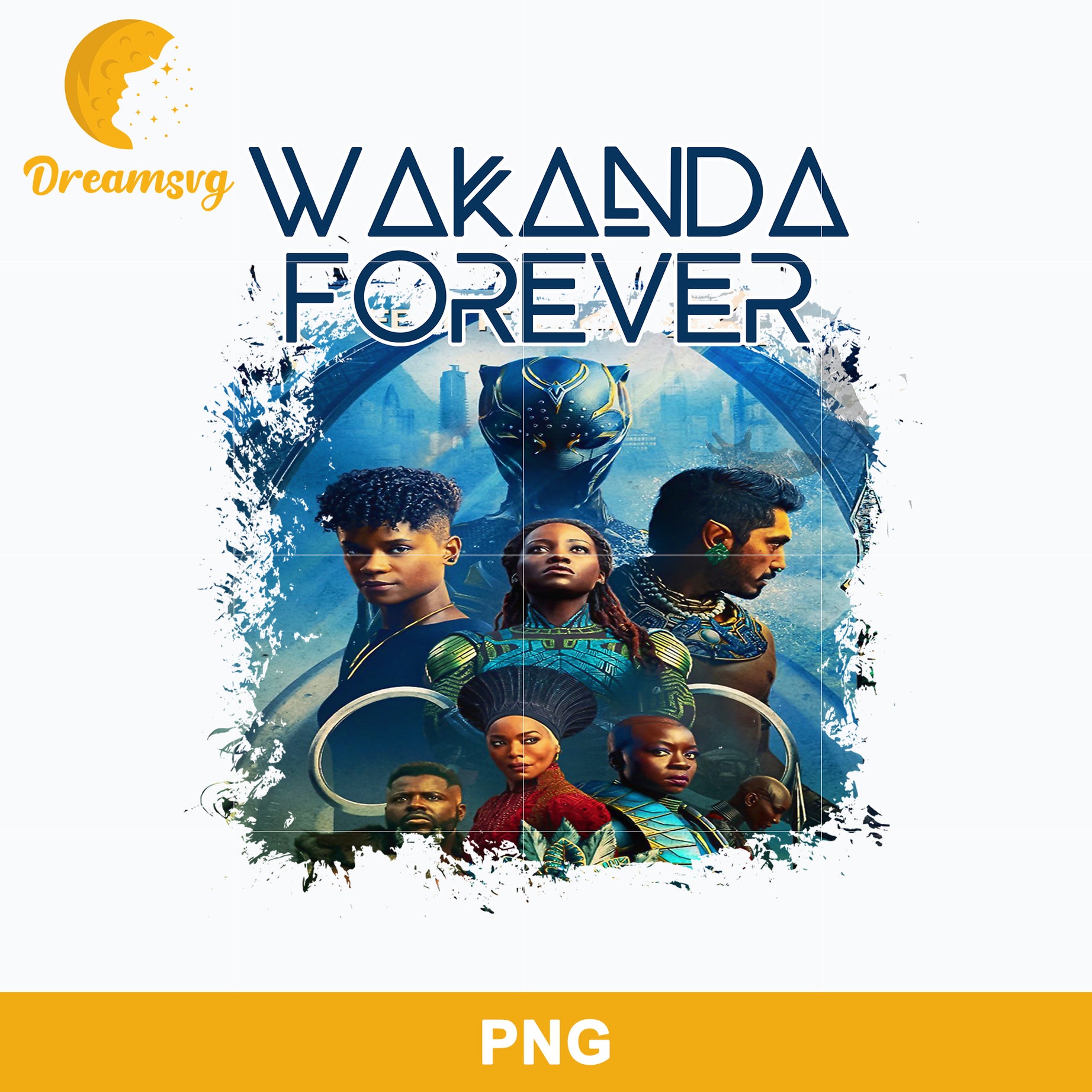 Wakanda Forever PNG, Wakanda Forever Group Shot Comic Long Sleeve PNG