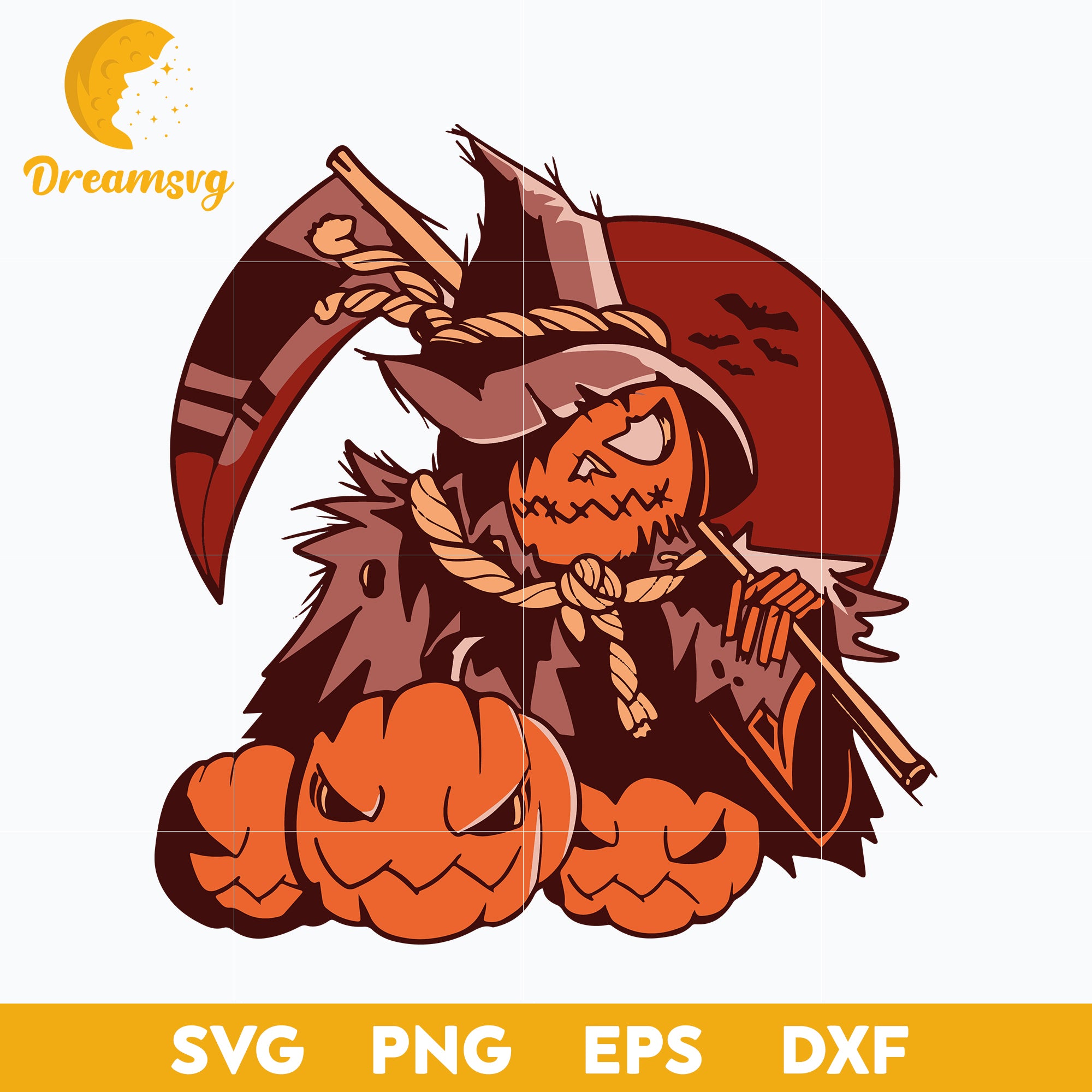 Pumpkin grim reaper svg, Halloween svg, png, dxf, eps digital file ...
