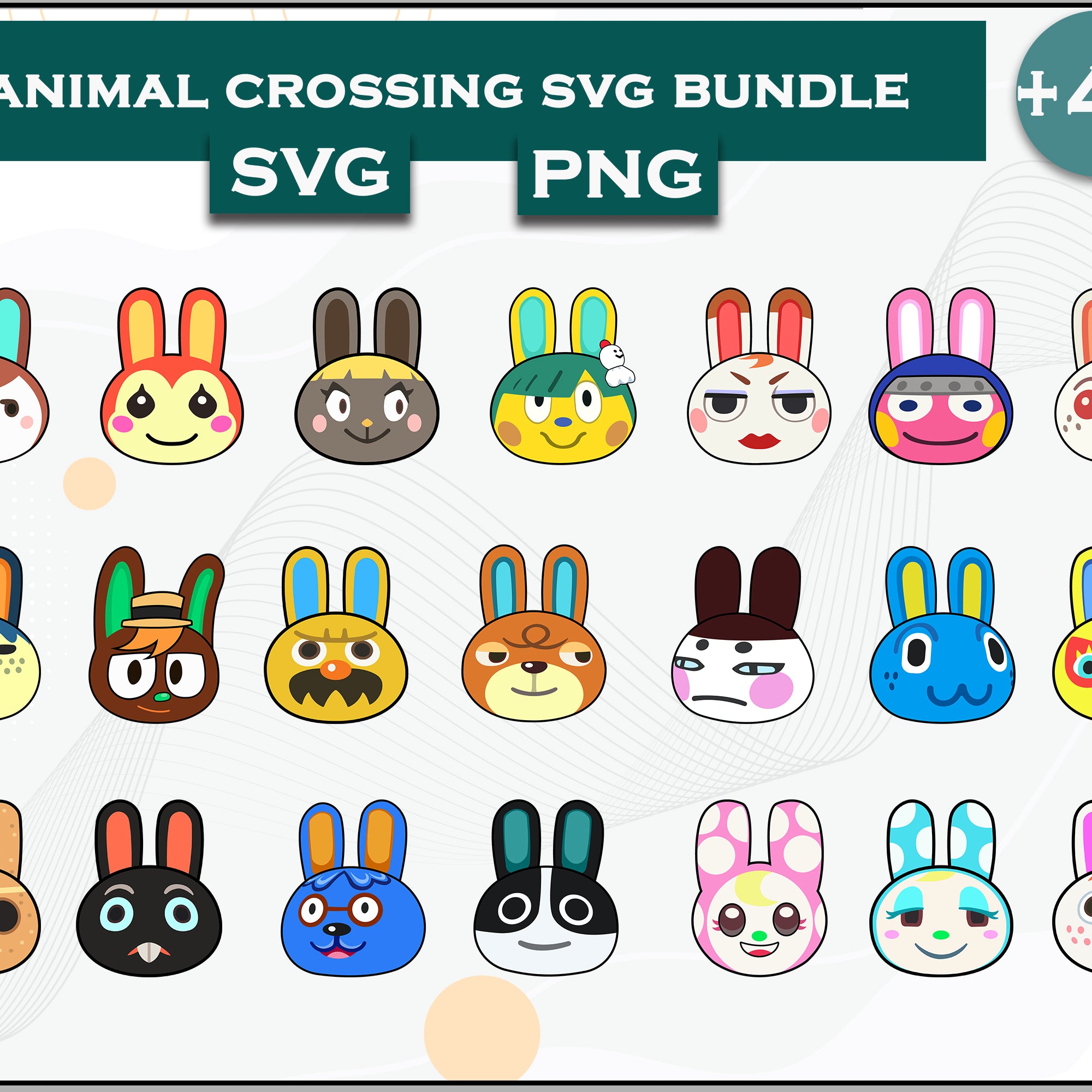 42+ Rabbit Svg Bundle, Animal Crossing Svg Bundle, Animal Crossing Svg, Cartoon svg, png digital file