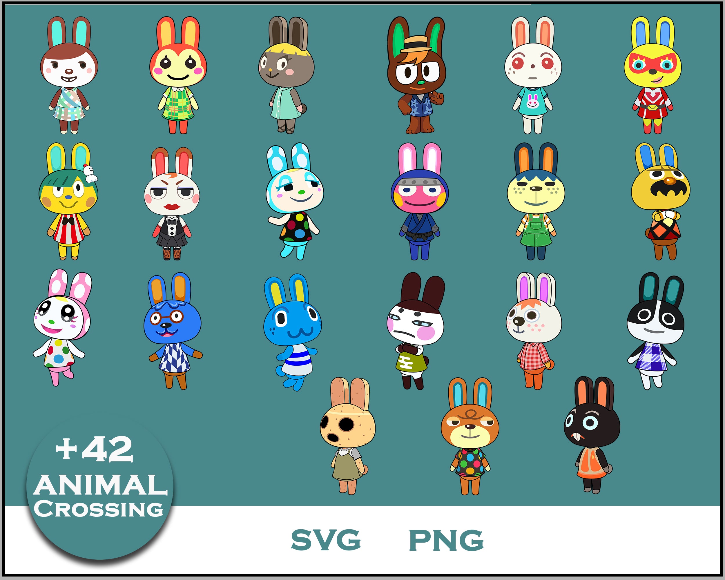 42+ Rabbits Svg Bundle, Animal Crossing Svg Bundle, Animal Crossing Sv ...