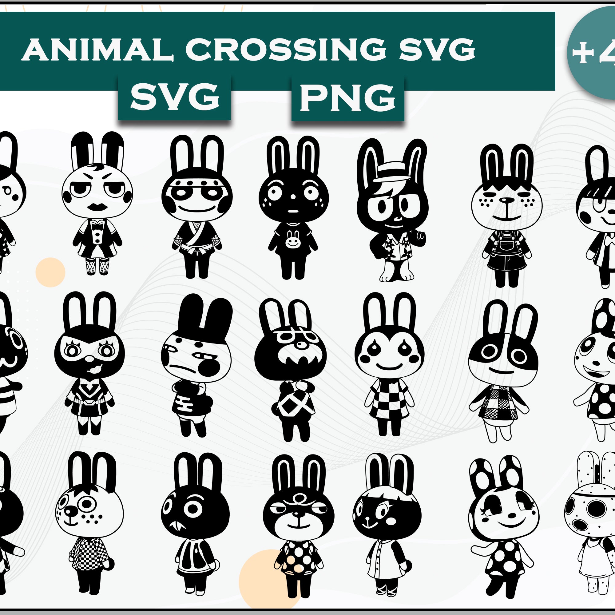 42+ Rabbits Svg Bundle, Animal Crossing Svg Bundle, Animal Crossing Svg, Cartoon svg, png digital file