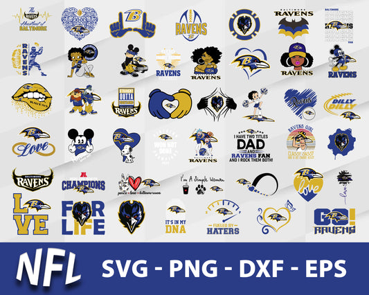 Baltimore Ravens Svg Bundle, Baltimore Ravens Svg, Sport Svg, Nfl Svg, Png, Dxf, Eps Digital File.