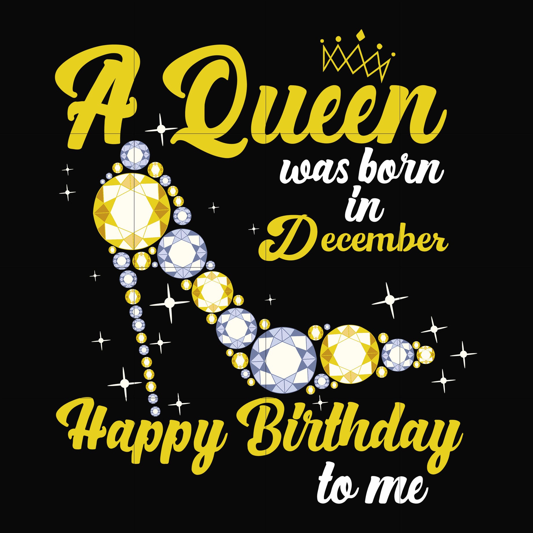 A queen was born in December svg, birthday svg, queens birthday svg, queen svg, png, dxf, eps digital file BD0024