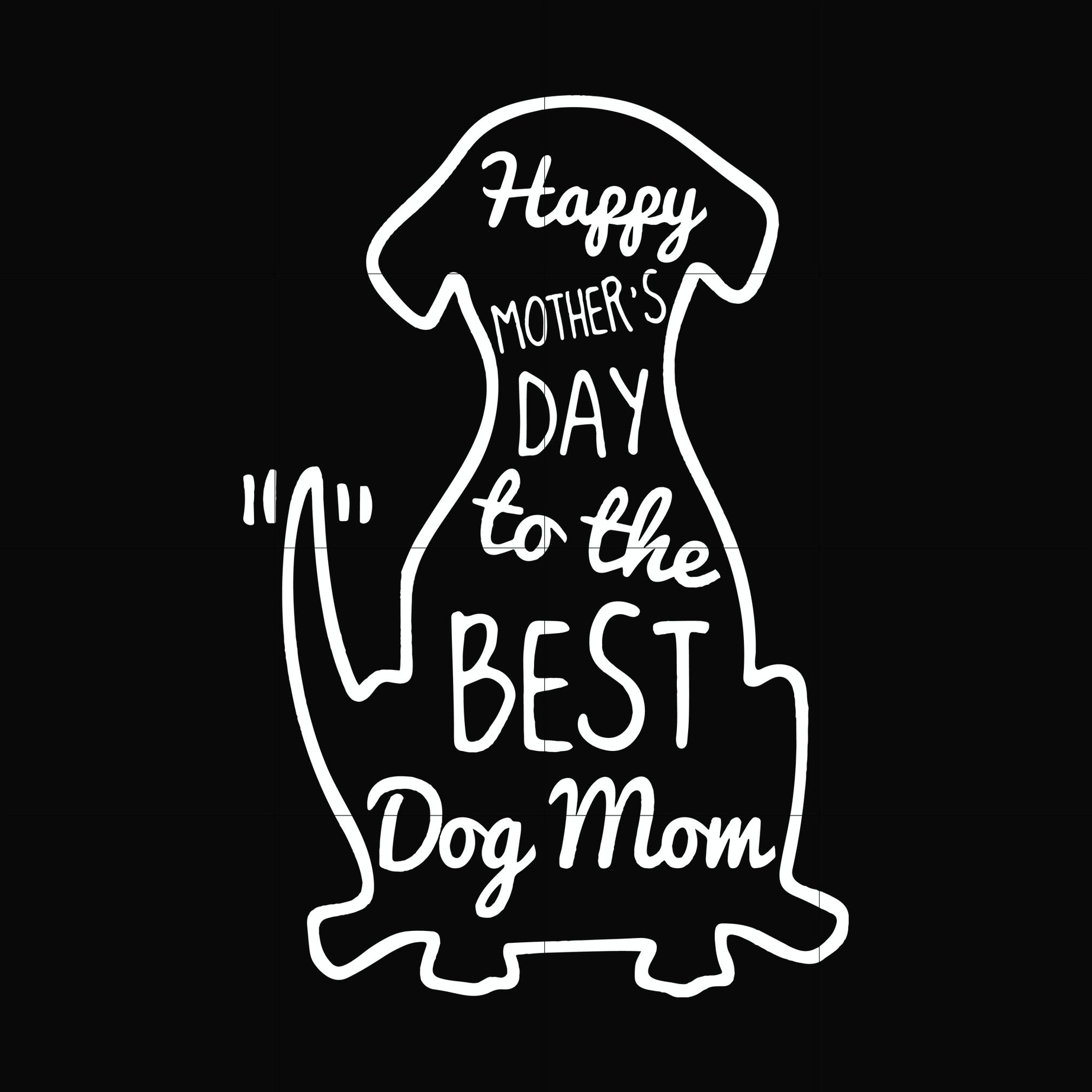 Happy mother;s day to the best dog mom svg, png, dxf, eps file FN000306