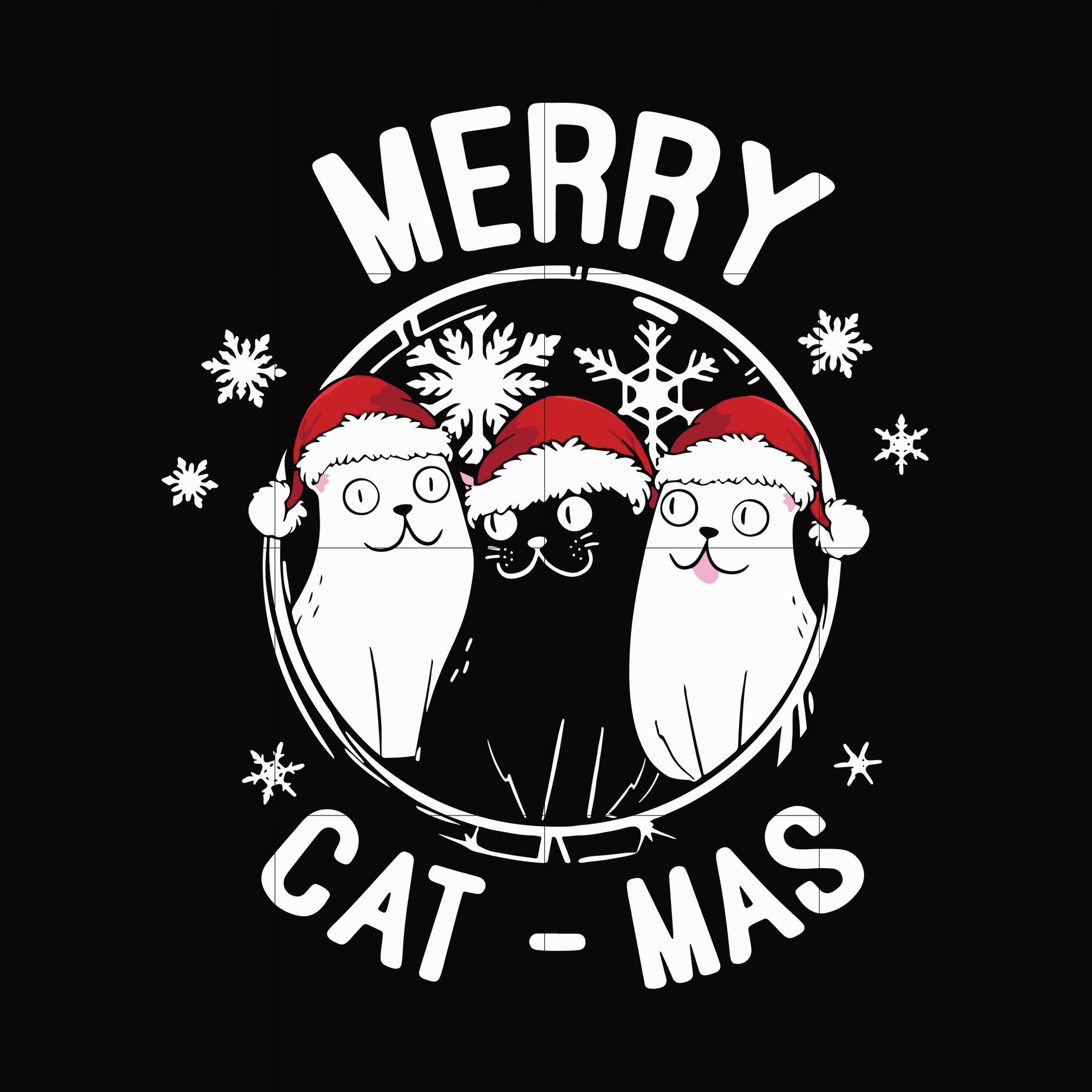Merry cat mas svg, christmas svg, png, dxf, eps digital file NCRM0020