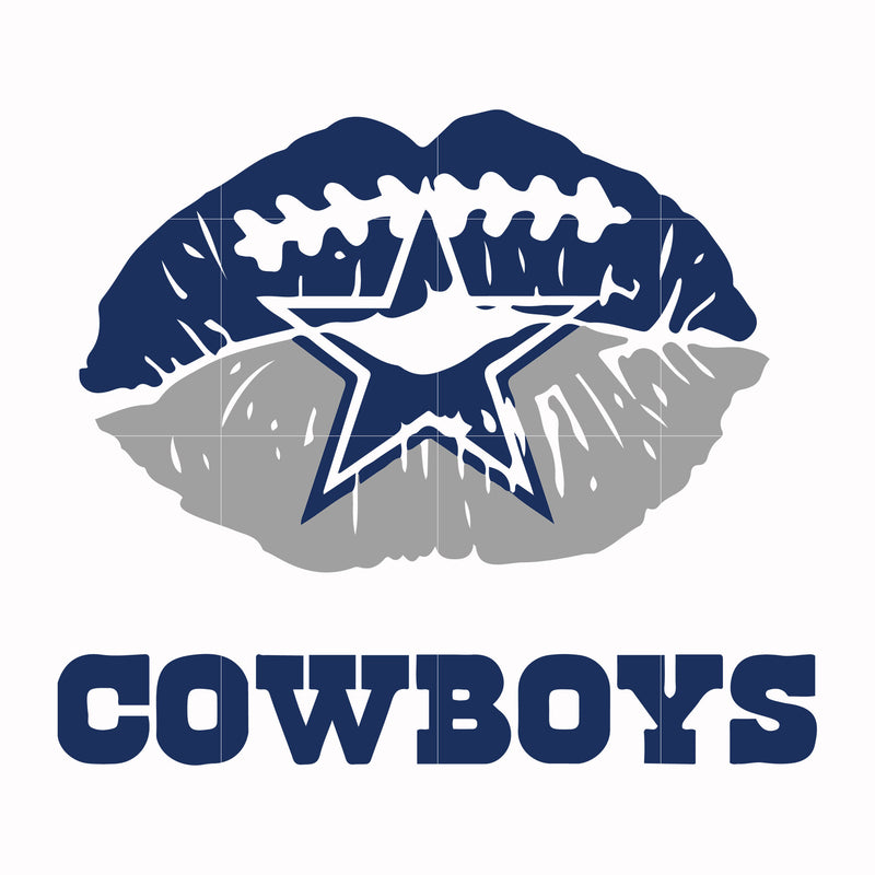 Cowboys lips, svg, png, dxf, eps file NFL0000205