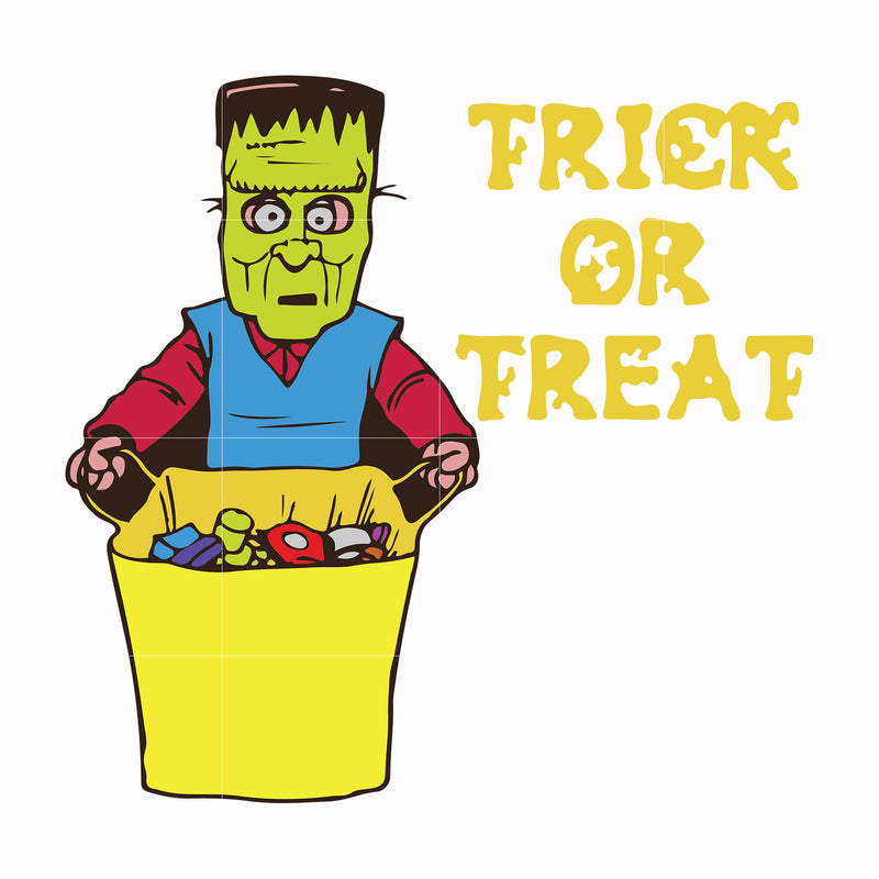 Trick or treat Frankenstein svg, halloween svg png, dxf, eps digital file HWL17072021