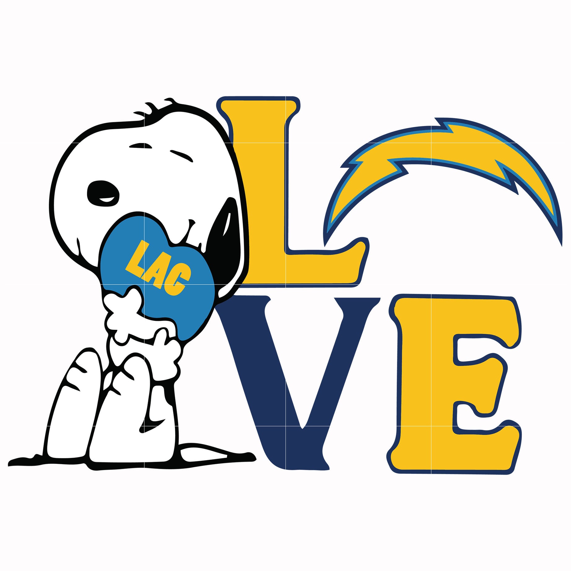 snoopy love Los Angeles Chargers svg, png, dxf, eps digital file TD17