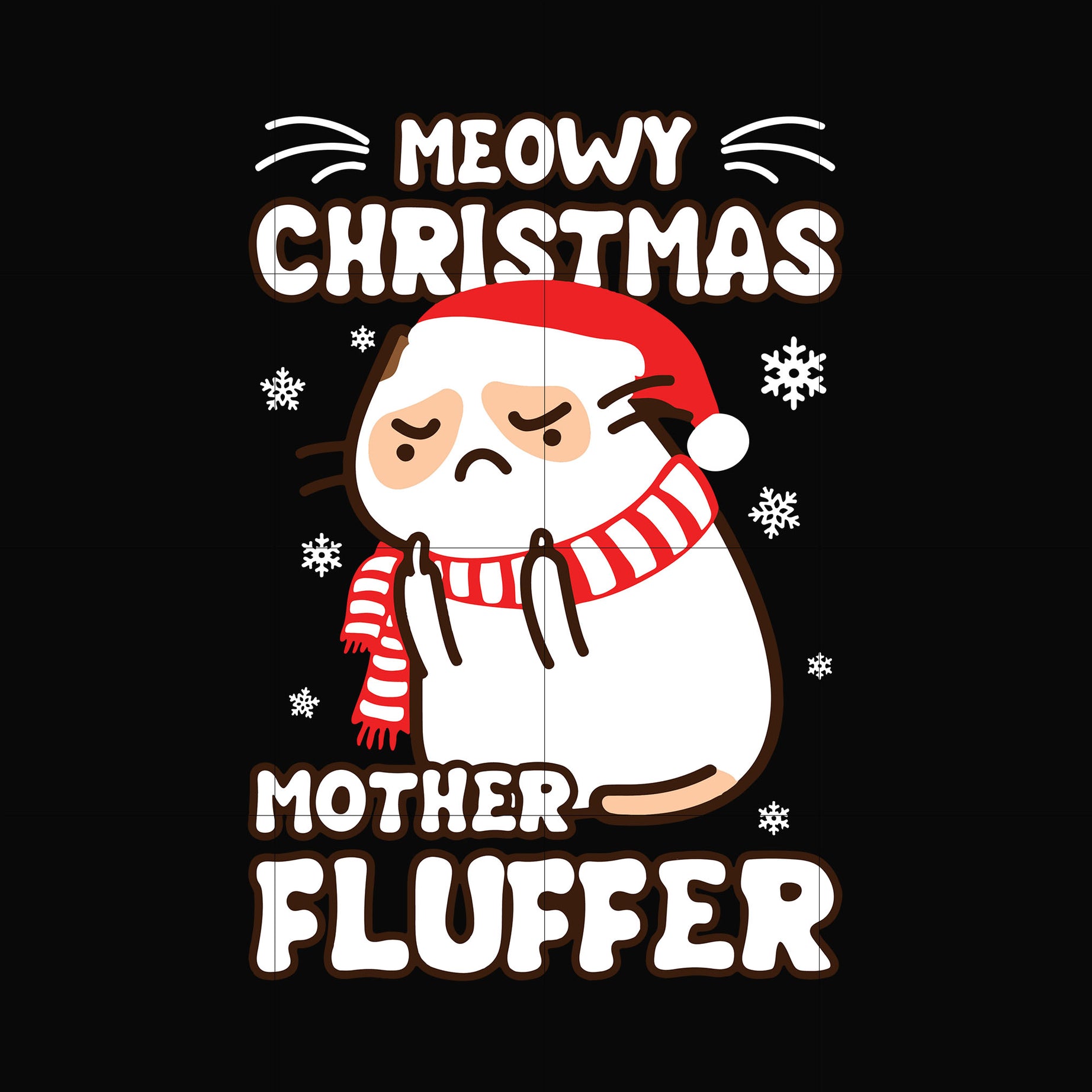 Meowy christmas mother fluffer svg, christmas svg, png, dxf, eps digital file NCRM0008