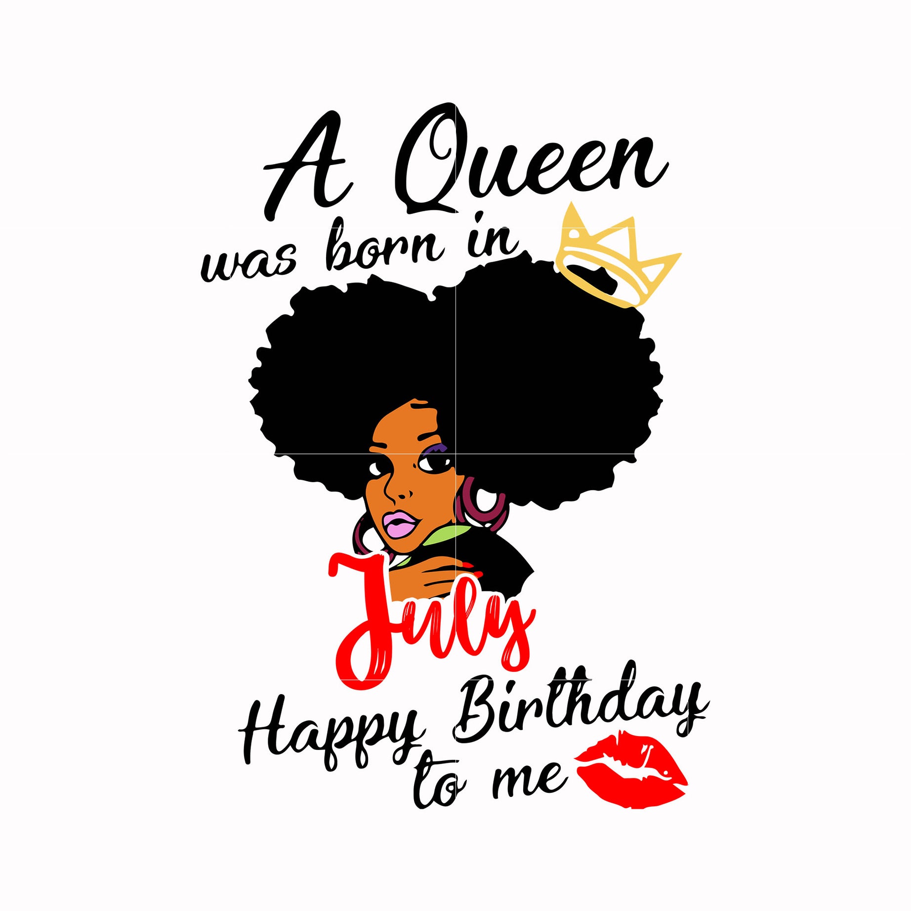 A queen was born in July happy birthday to me svg, png, dxf, eps digital file BD0055