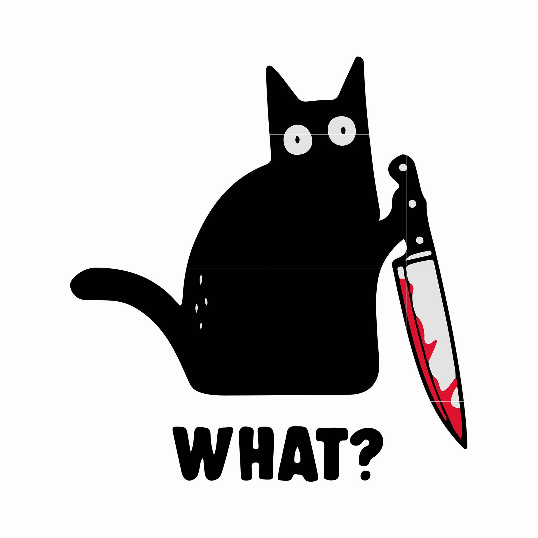 cat with knife svg, png, dxf, eps digital file HLW0108