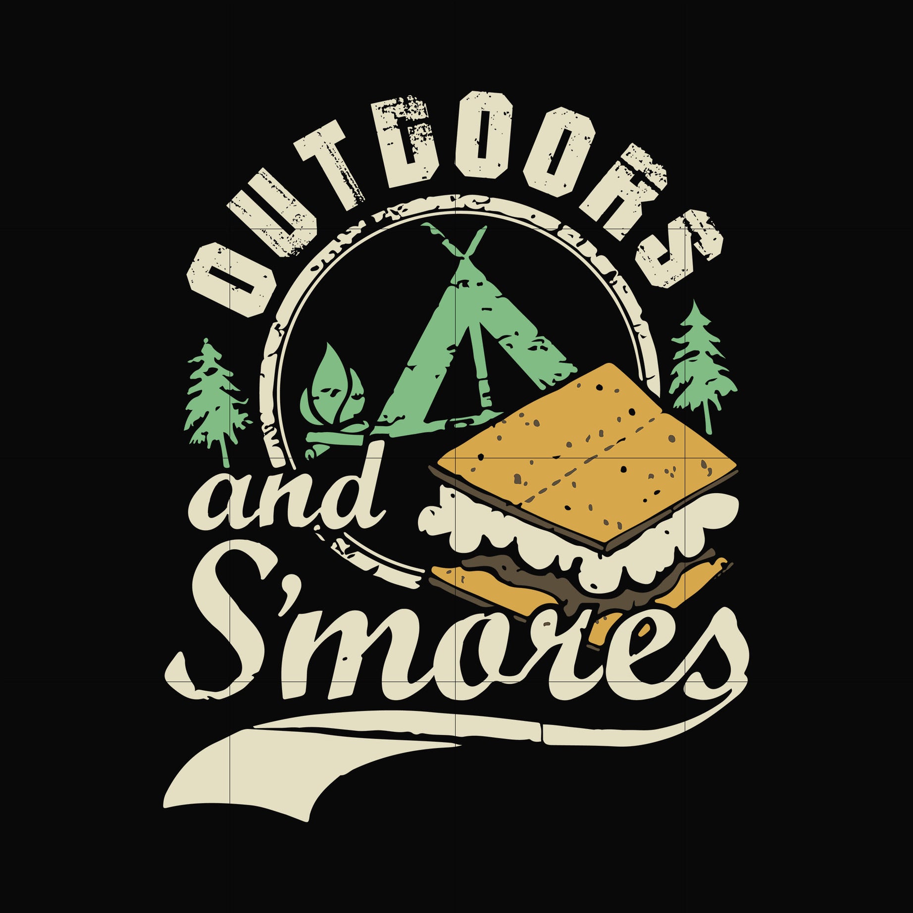 Outdoor smores svg, png, dxf, eps digital file CMP050