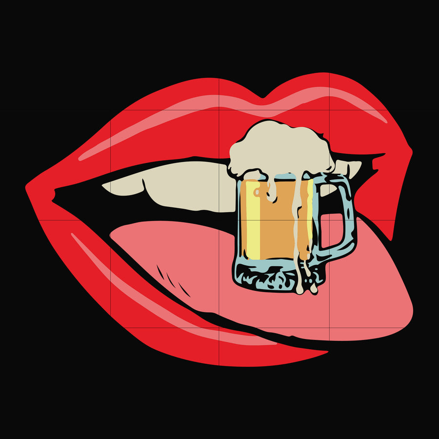 Lip & beer svg, png, dxf, eps digital file TD3107203