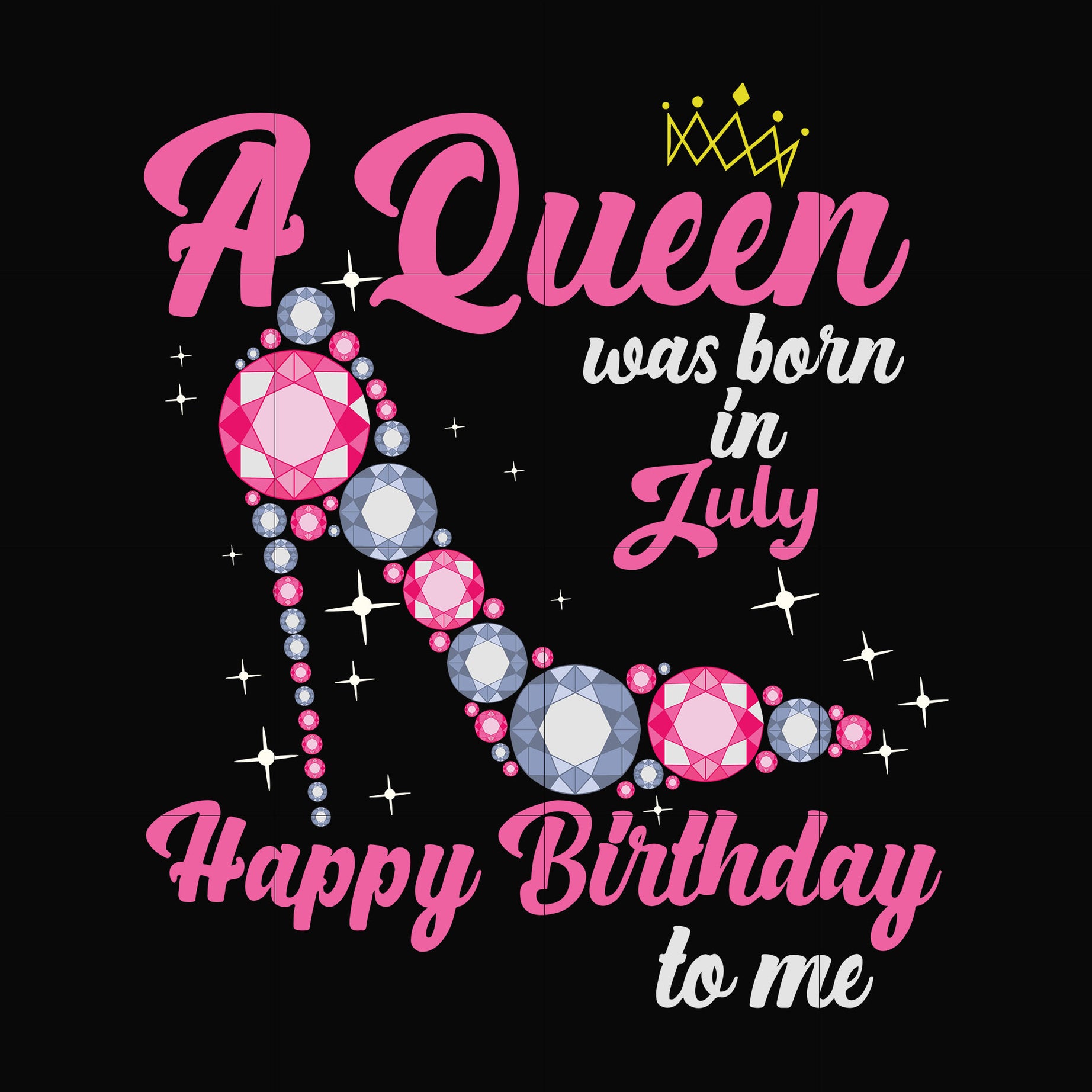 A queen was born in July svg, birthday svg, queens birthday svg, queen svg, png, dxf, eps digital file BD0007