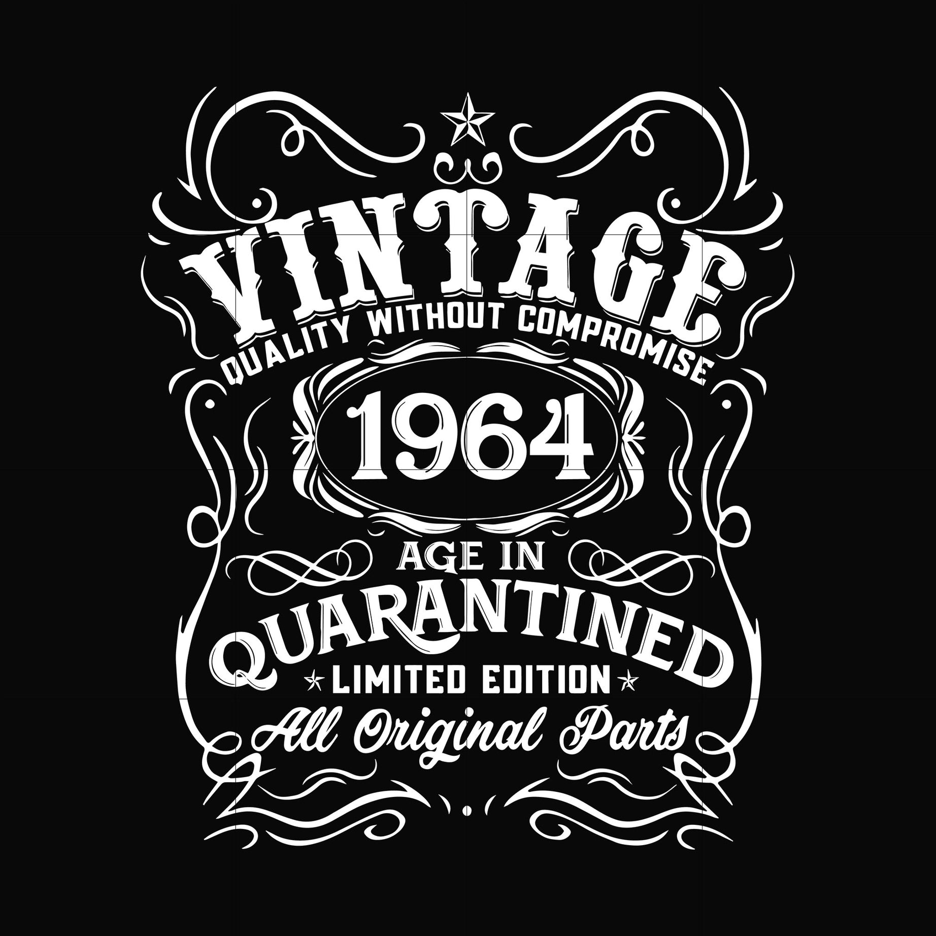 Vintage 1964 age in quarantined limited edition svg, limited edition svg, 1964 birthday svg, png, dxf, eps digital file NBD0122