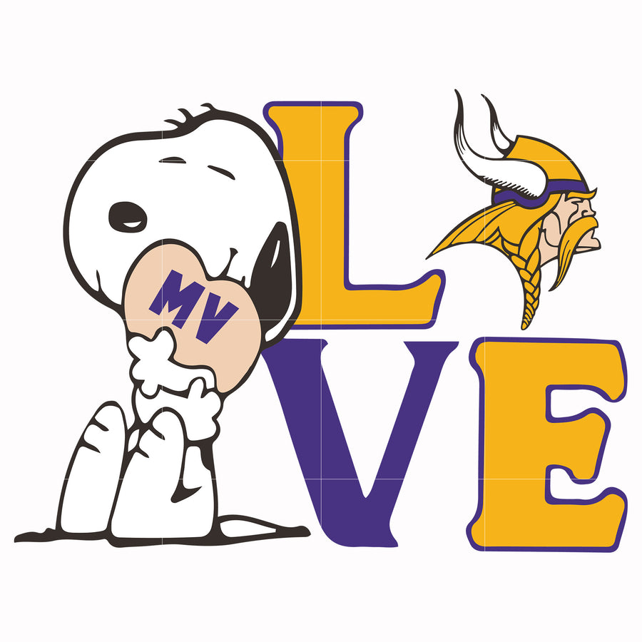 snoopy love Minnesota Vikings svg, png, dxf, eps digital file TD19