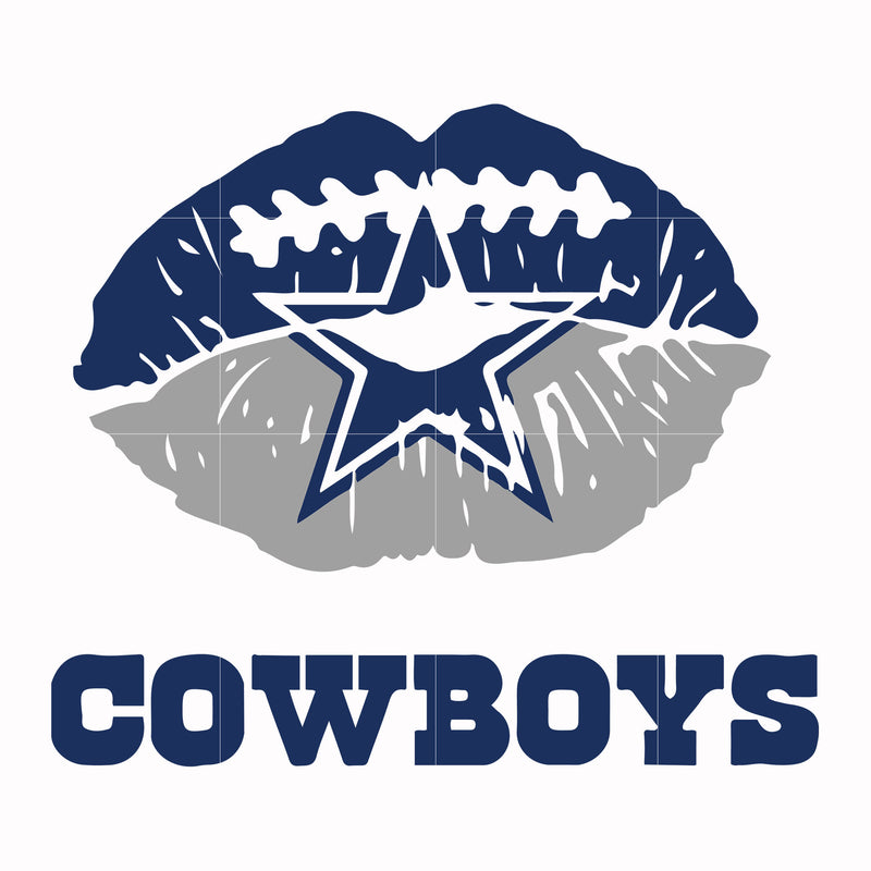 Cowboys lips, svg, png, dxf, eps file NFL0000112