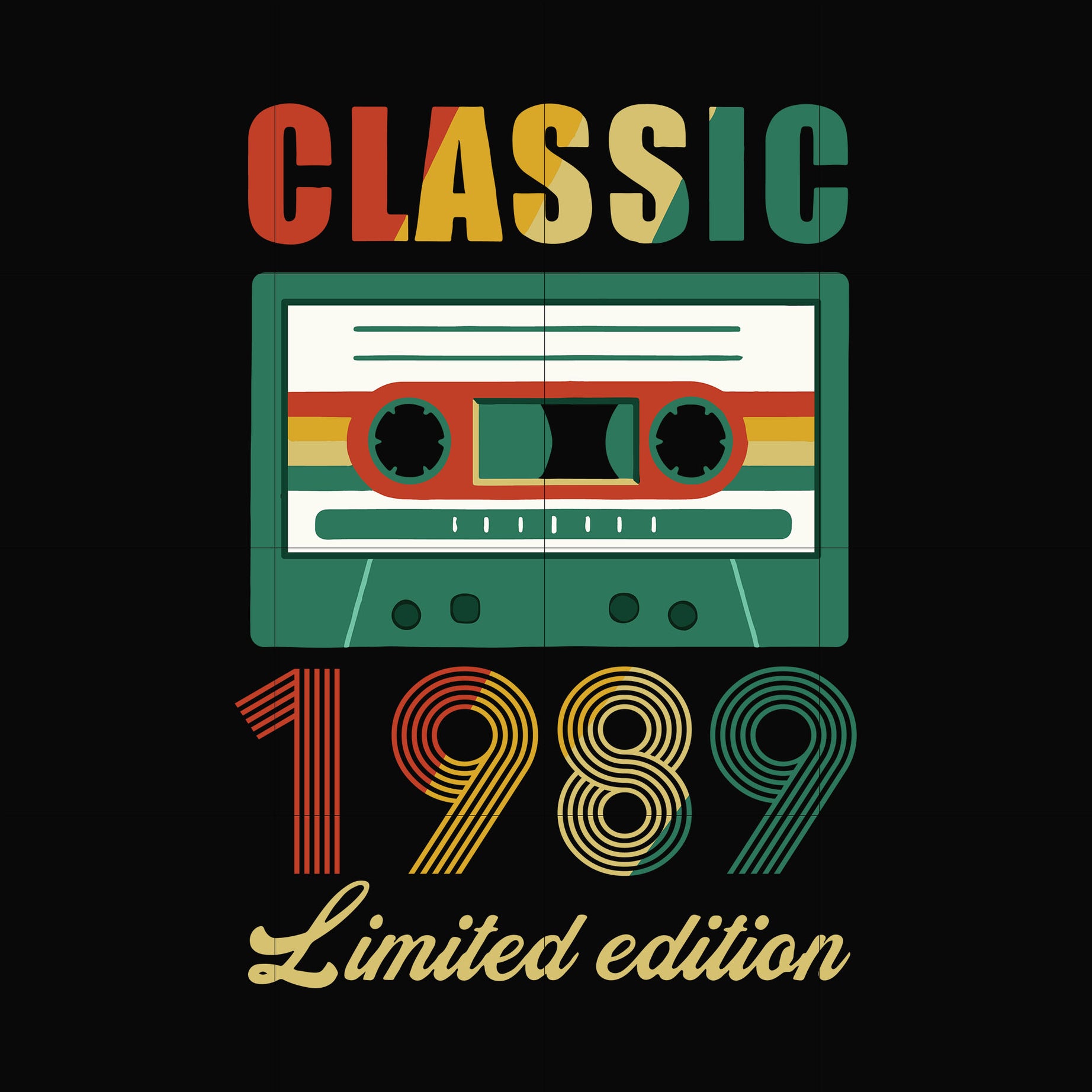 Classic 1989 limited edition svg, png, dxf, eps digital file NBD0095