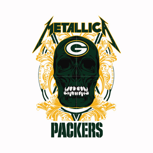 skull metallica Green Bay Packers svg, png, dxf, eps digital file NNFL00025